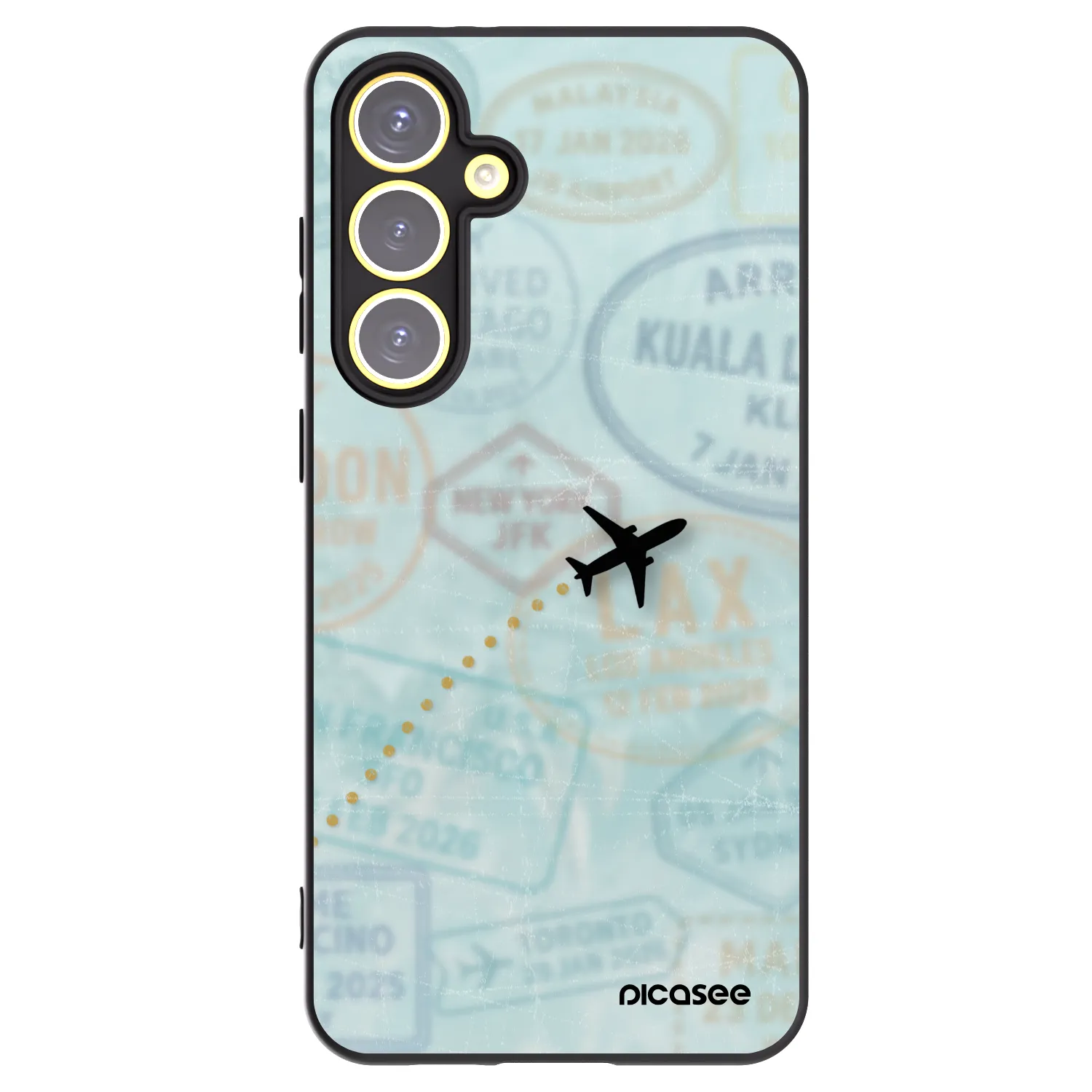 Picasee silikonowe czarne etui na Samsung Galaxy S24 FE S721B - FLIGHT PATH