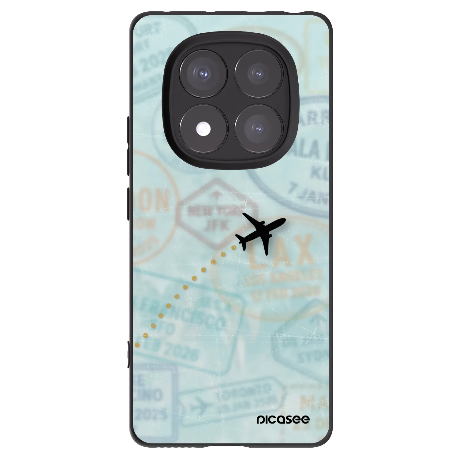 Picasee silikonowe czarne etui na Xiaomi Redmi Note 14 Pro+ 5G - FLIGHT PATH