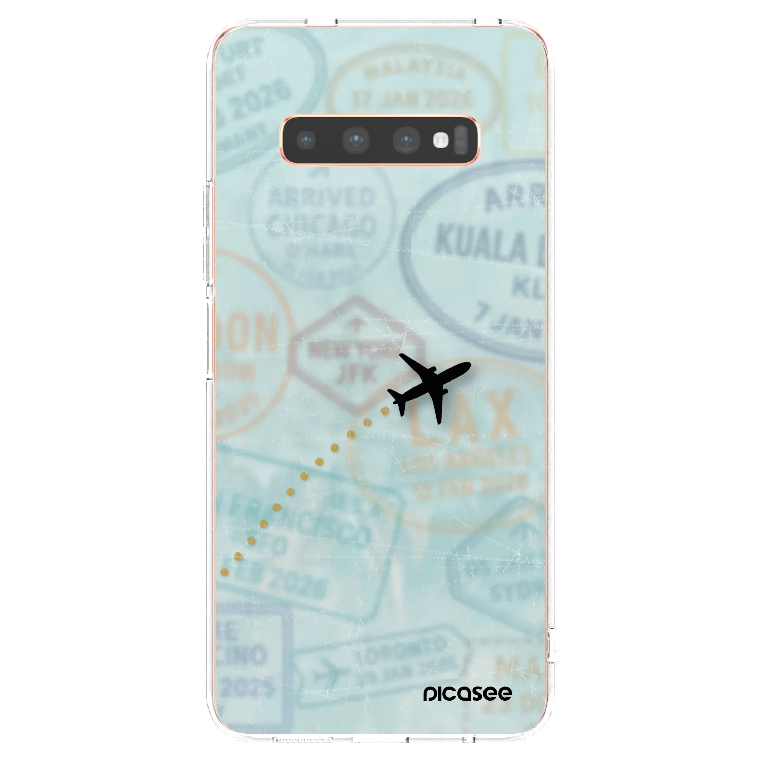 Picasee silikonowe przeźroczyste etui na Samsung Galaxy S10 Plus G975 - FLIGHT PATH