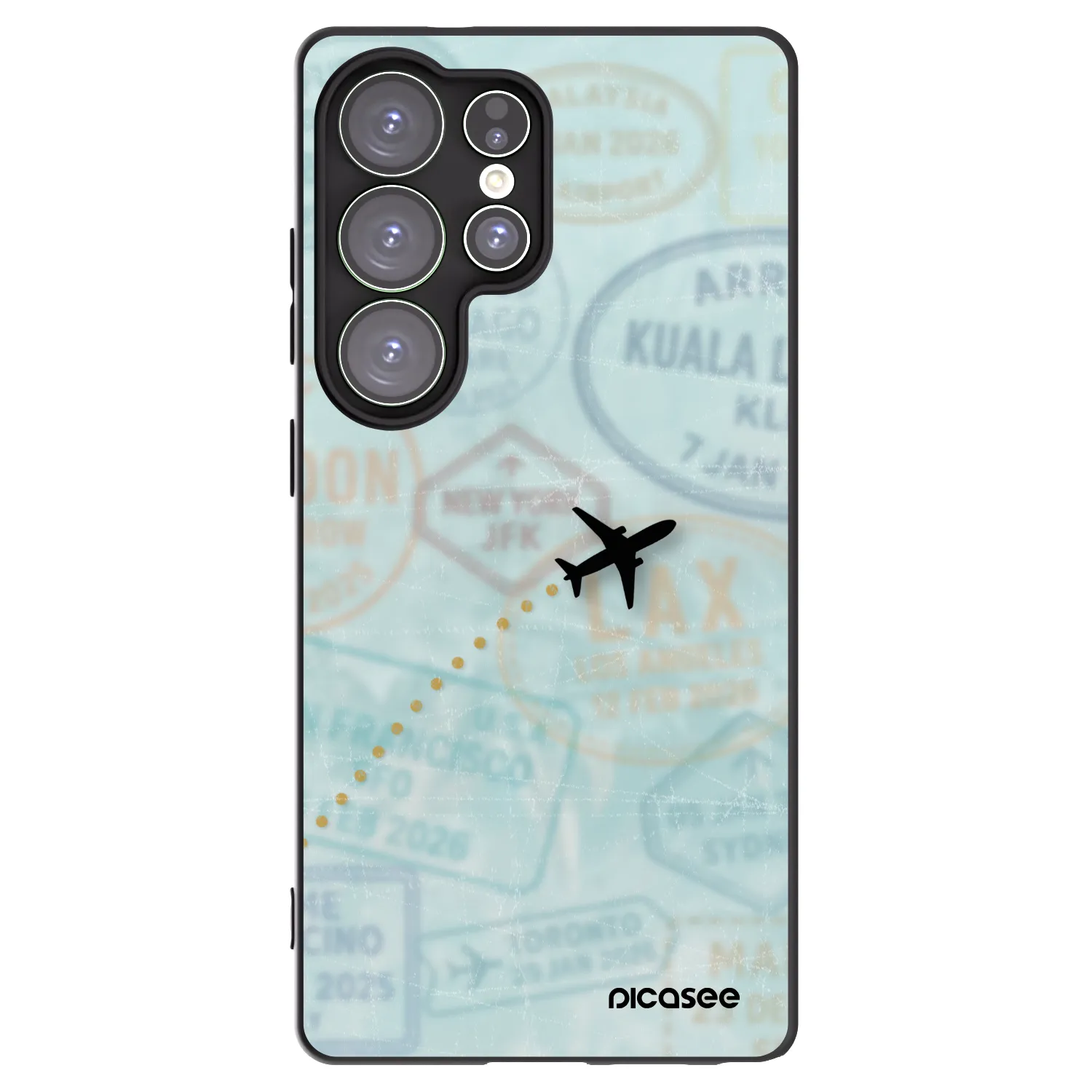 Picasee silikonowe czarne etui na Samsung Galaxy S25 Ultra 5G - FLIGHT PATH