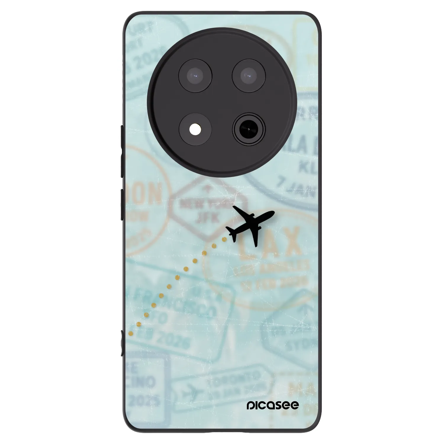 Picasee silikonowe czarne etui na Honor Magic7 Lite 5G - FLIGHT PATH