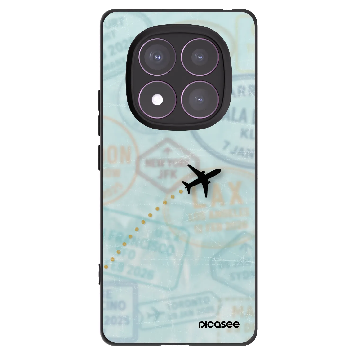 Picasee silikonowe czarne etui na Xiaomi Redmi Note 14 Pro 4G - FLIGHT PATH