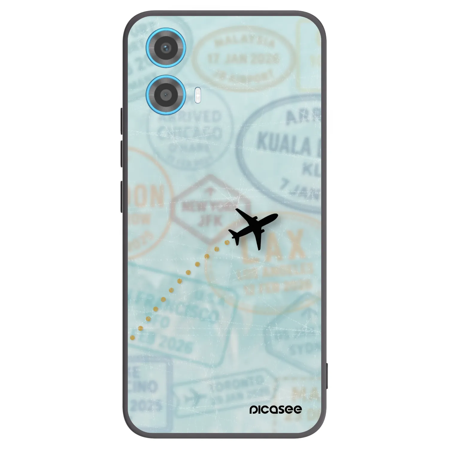 Picasee silikonowe czarne etui na Motorola Moto G34 5G - FLIGHT PATH