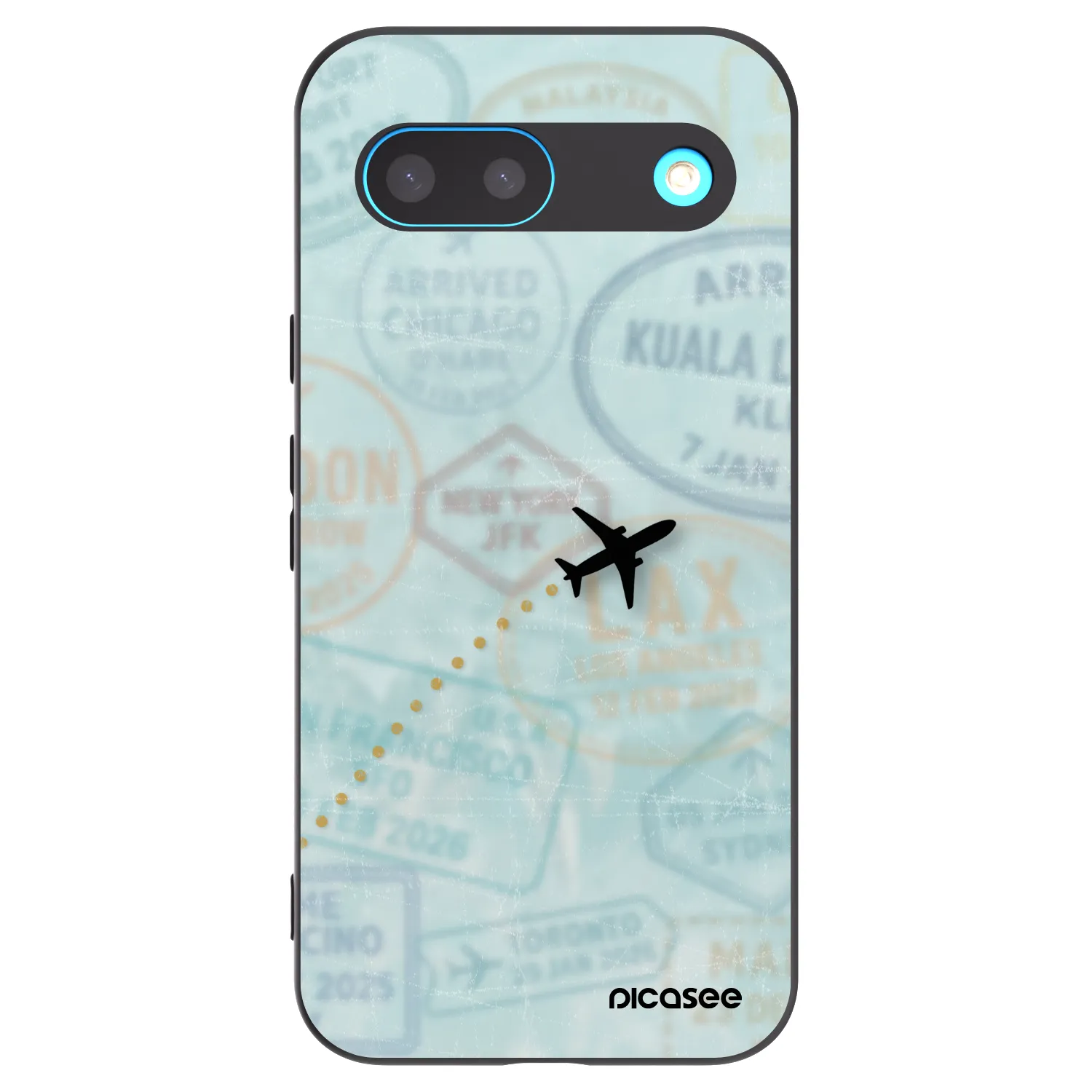 Picasee silikonowe czarne etui na Google Pixel 8 - FLIGHT PATH