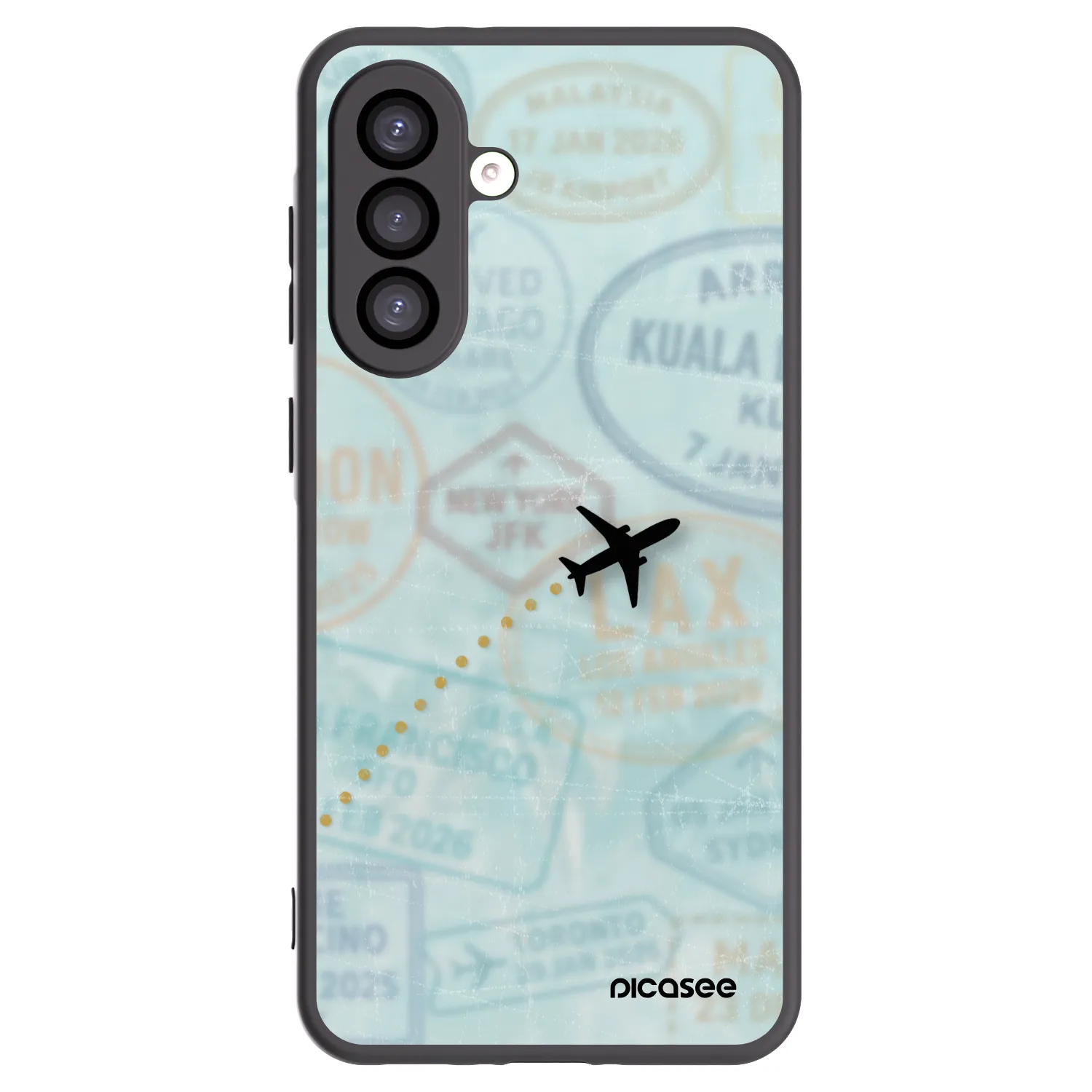 Picasee silikonowe czarne etui na Samsung Galaxy A26 5G A266B - FLIGHT PATH