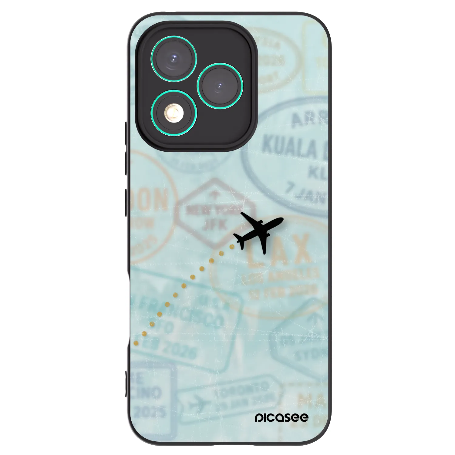 Picasee silikonowe czarne etui na Honor 400 Lite 5G - FLIGHT PATH