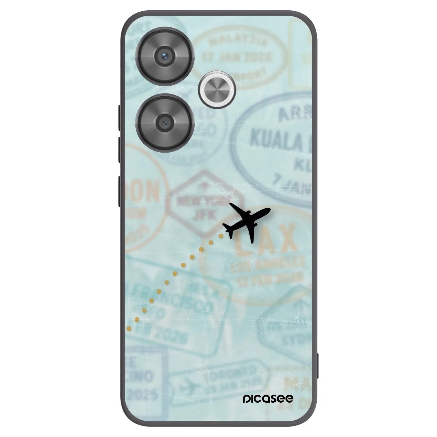 Picasee silikonowe czarne etui na Xiaomi Poco F6 - FLIGHT PATH