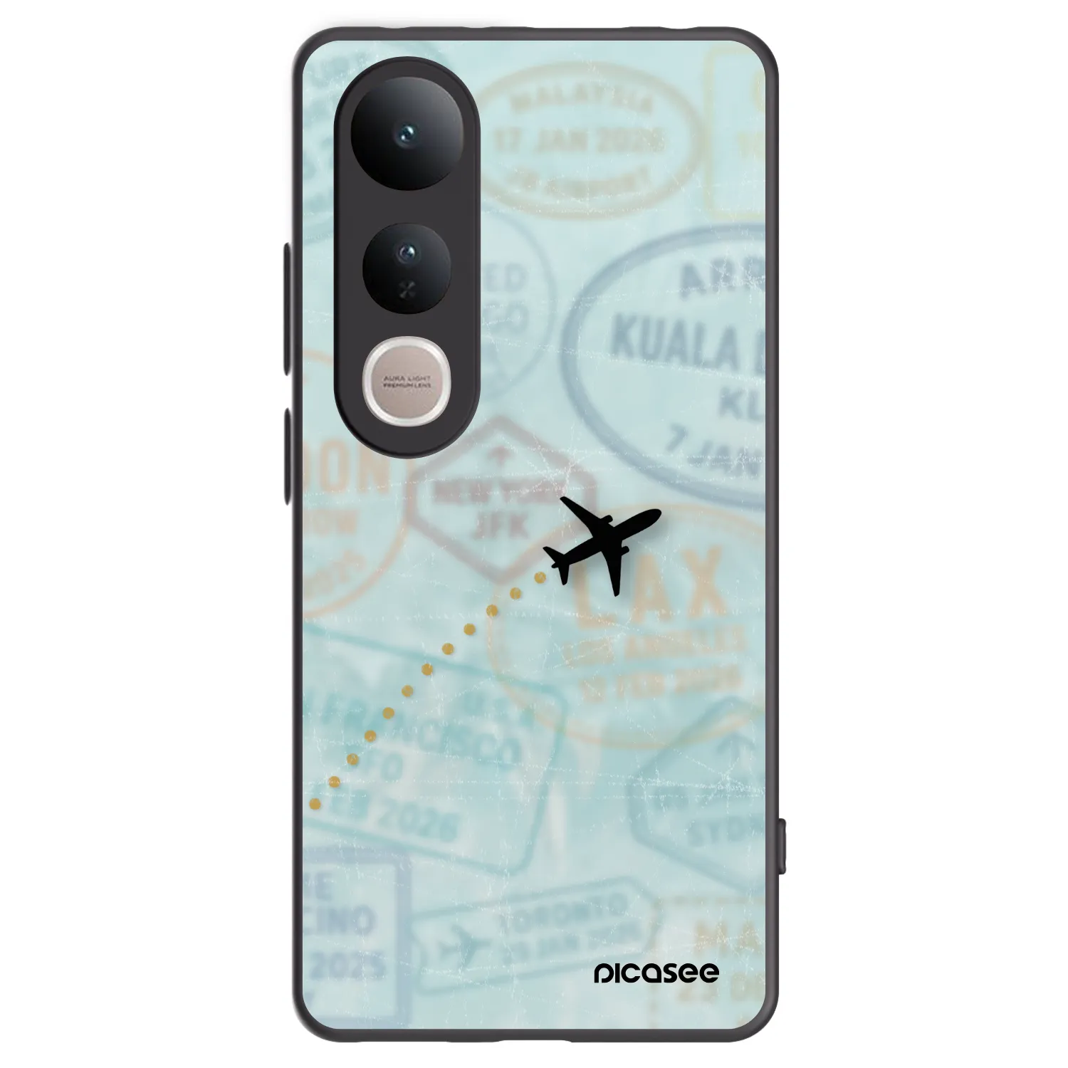 Picasee silikonowe czarne etui na Vivo V50 Lite 5G - FLIGHT PATH