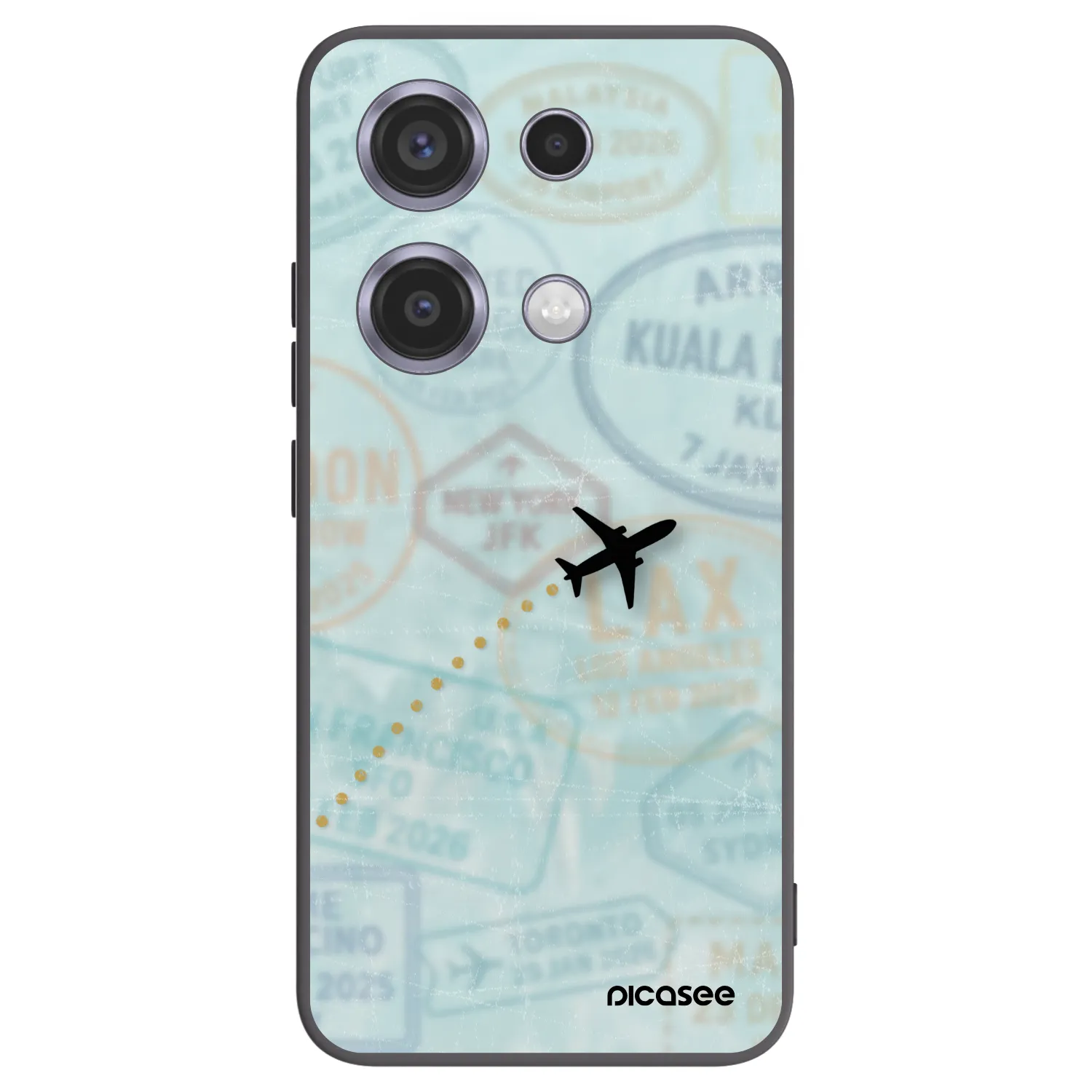 Picasee silikonowe czarne etui na Xiaomi Redmi Note 14S - FLIGHT PATH