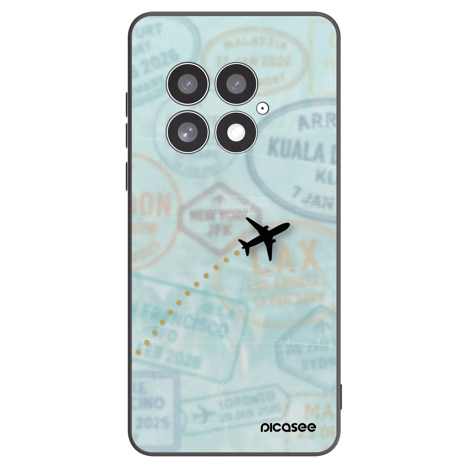 Picasee silikonowe czarne etui na OnePlus 13 5G - FLIGHT PATH