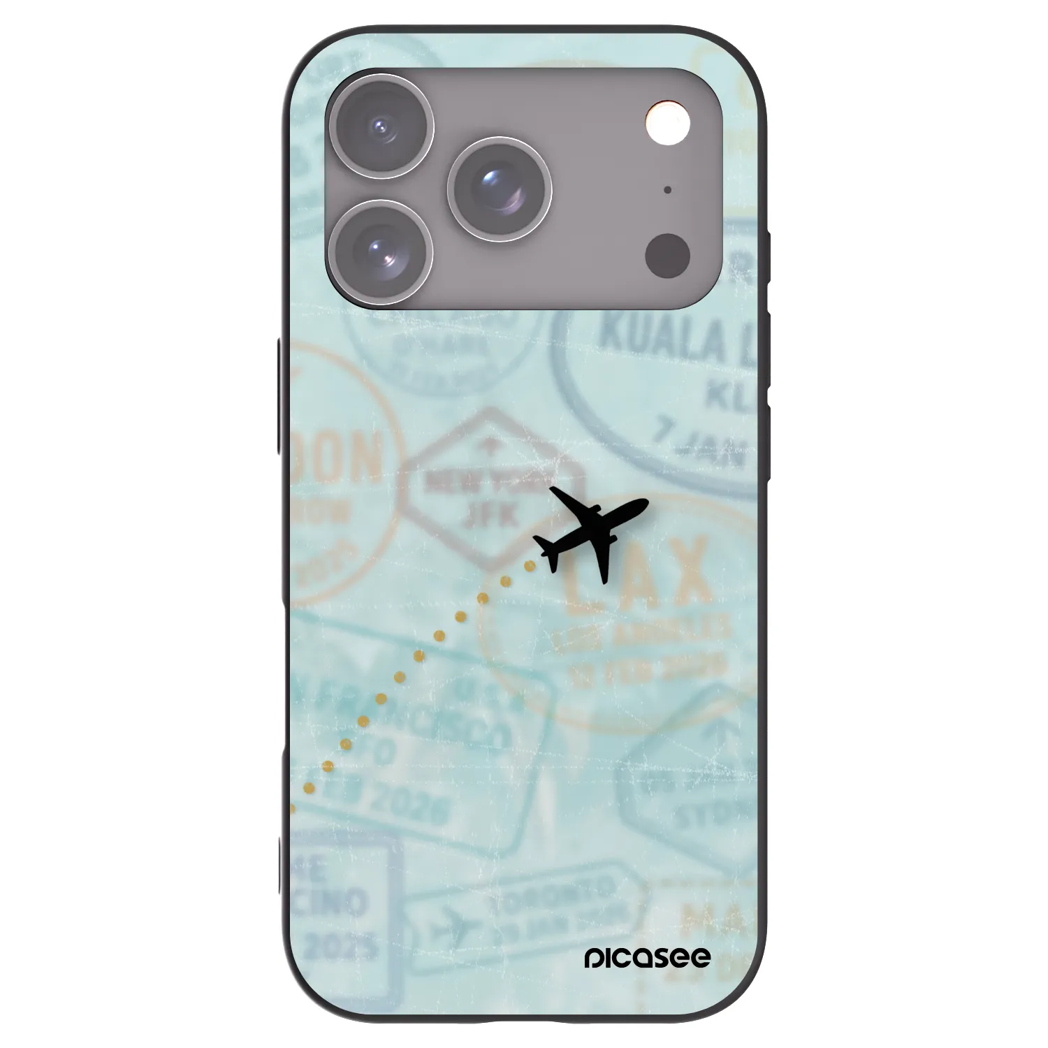Picasee silikonowe czarne etui na Apple iPhone 17 Pro - FLIGHT PATH