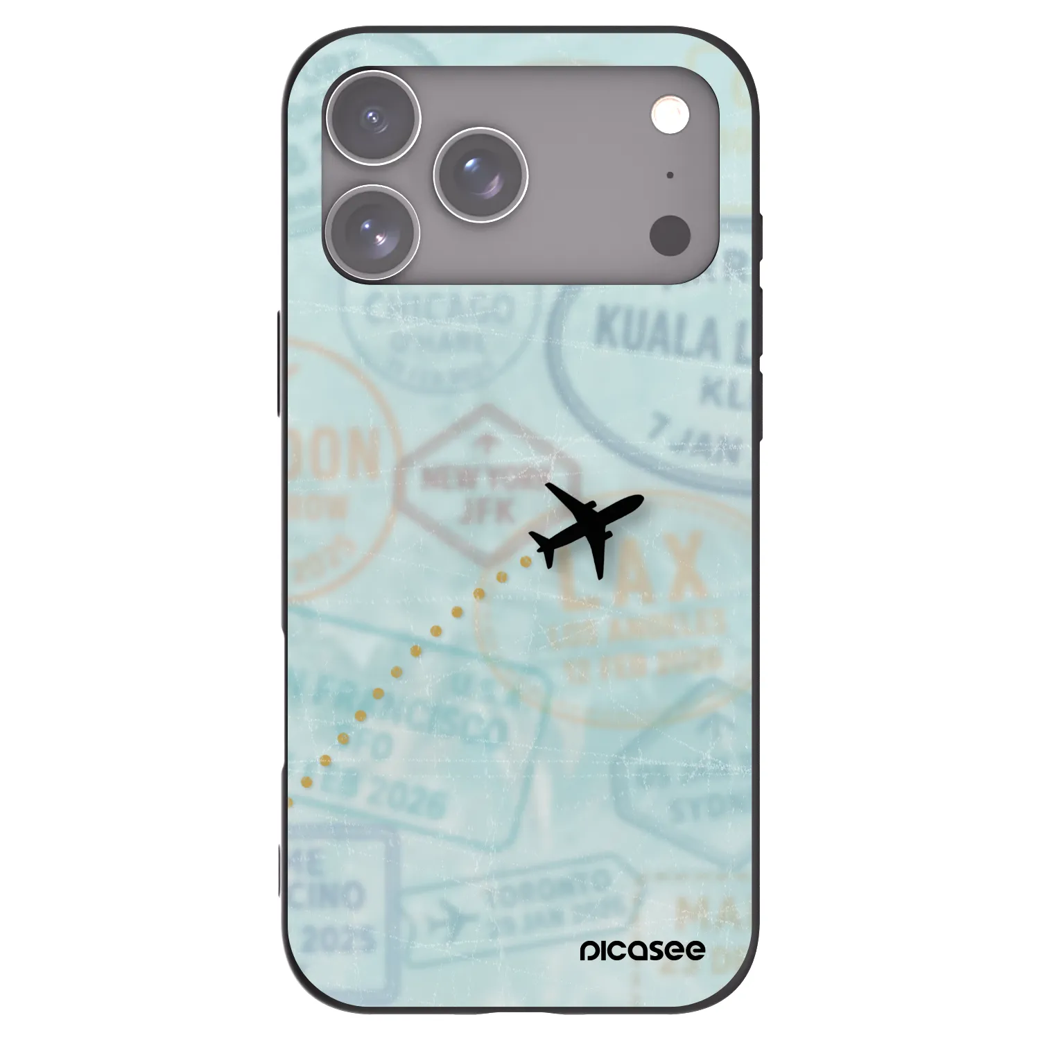 Picasee silikonowe czarne etui na Apple iPhone 17 Pro Max - FLIGHT PATH