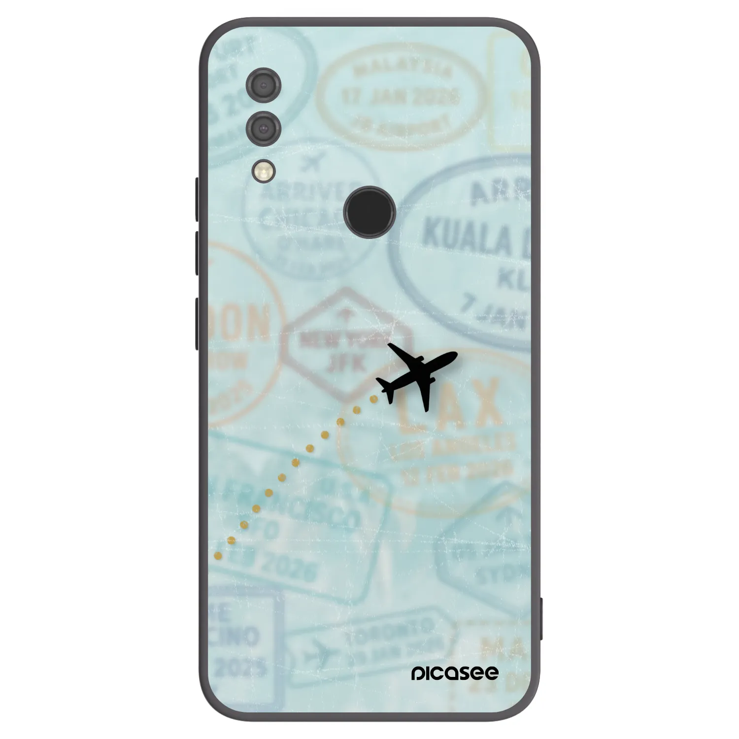 Picasee silikonowe czarne etui na Xiaomi Redmi 7 - FLIGHT PATH