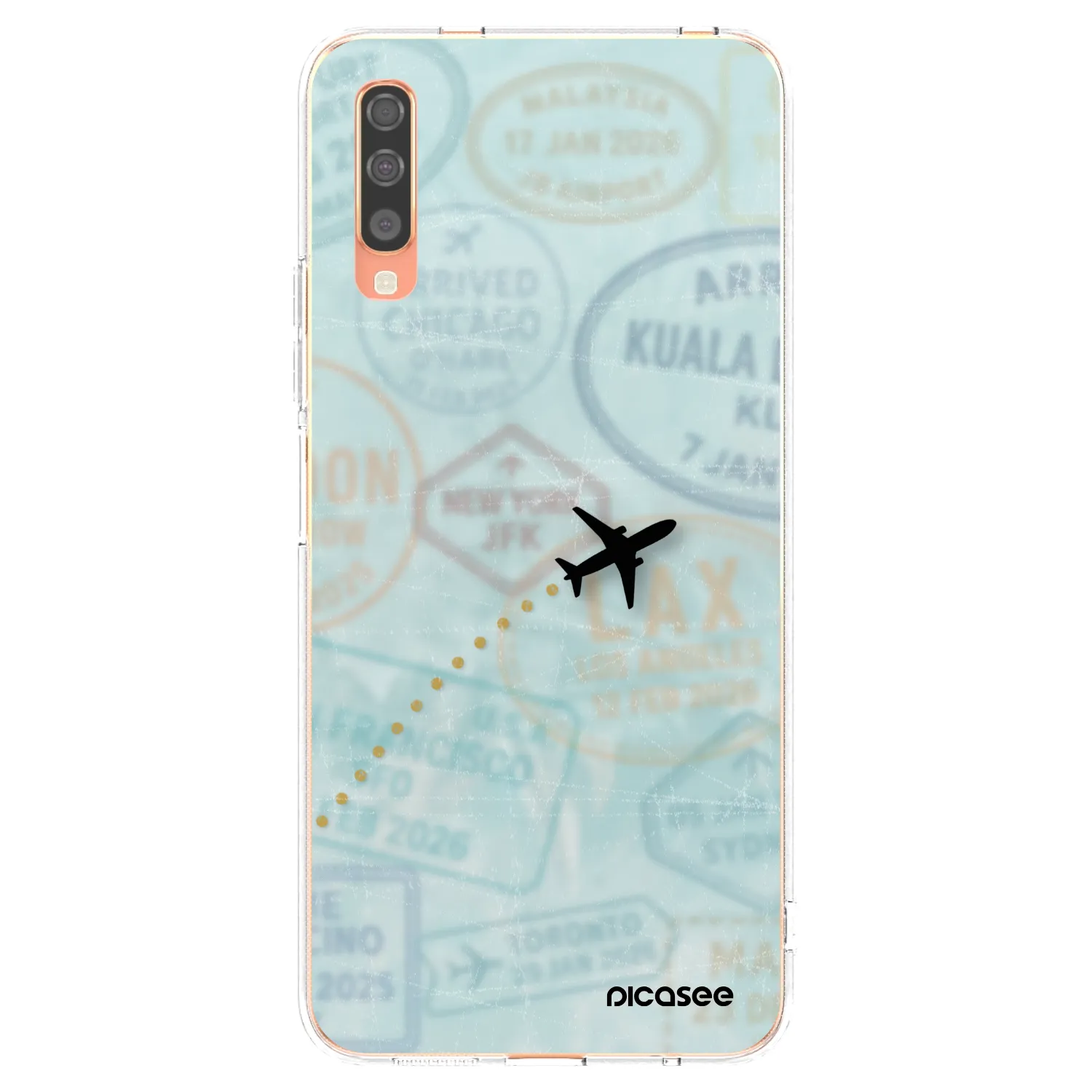 Picasee silikonowe przeźroczyste etui na Samsung Galaxy A70 A705F - FLIGHT PATH