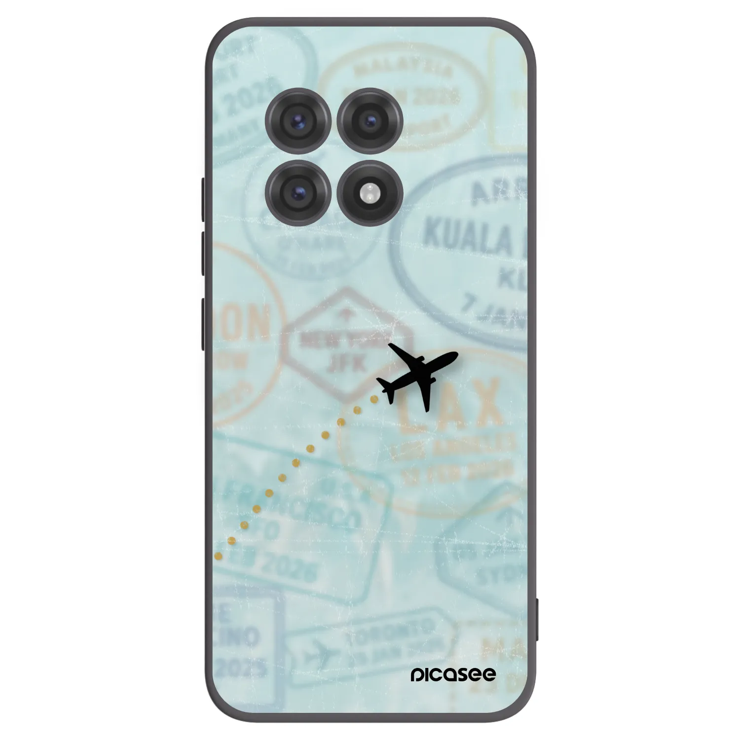 Picasee silikonowe czarne etui na OnePlus 13R 5G - FLIGHT PATH