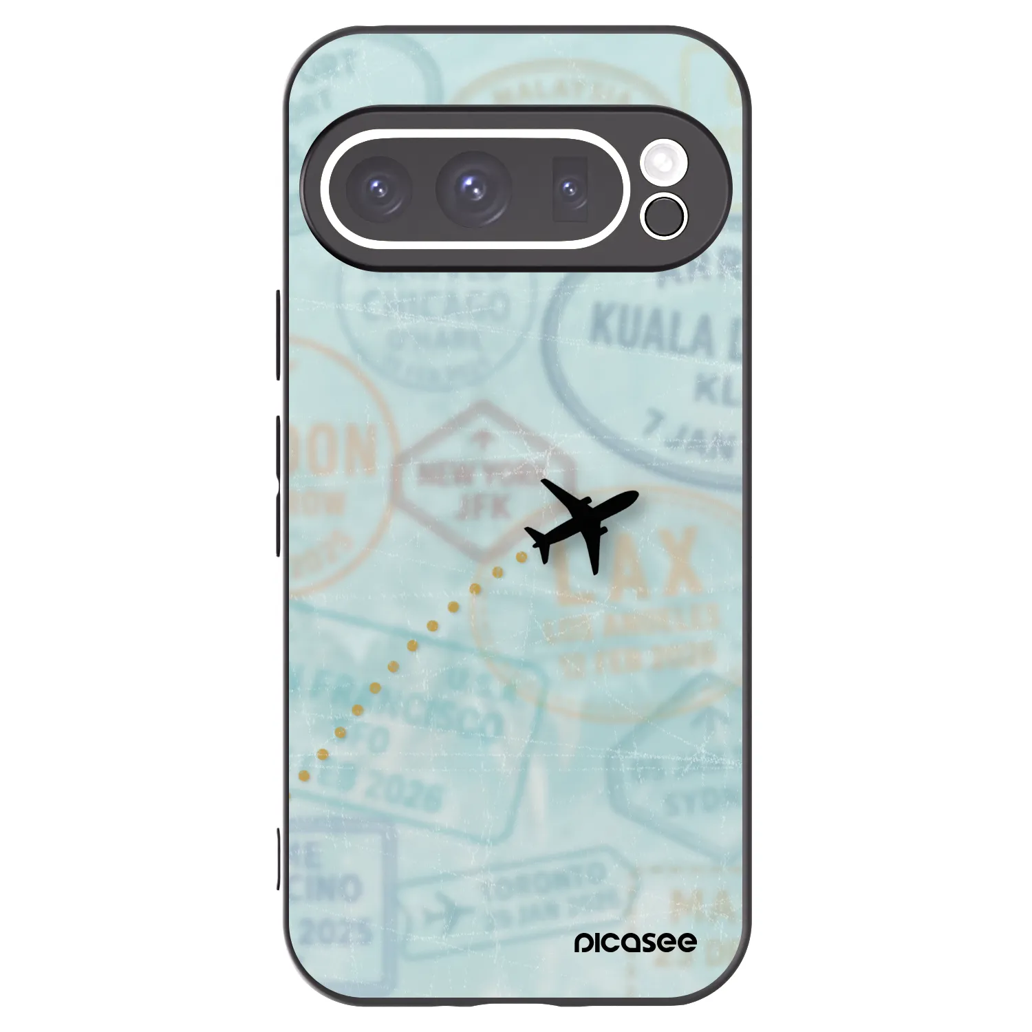 Picasee silikonowe czarne etui na Google Pixel 9 Pro XL - FLIGHT PATH