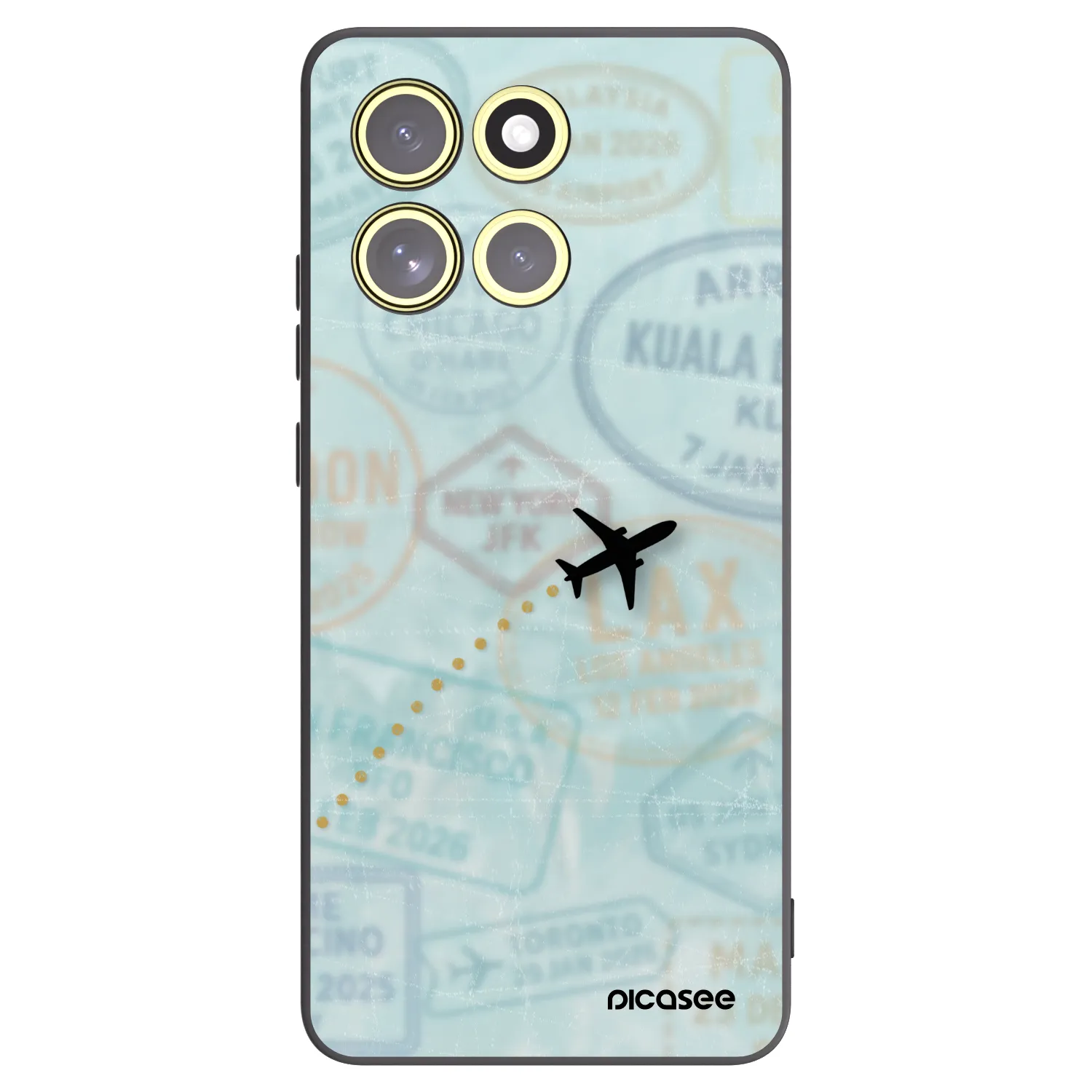 Picasee silikonowe czarne etui na Motorola Moto G86 5G - FLIGHT PATH