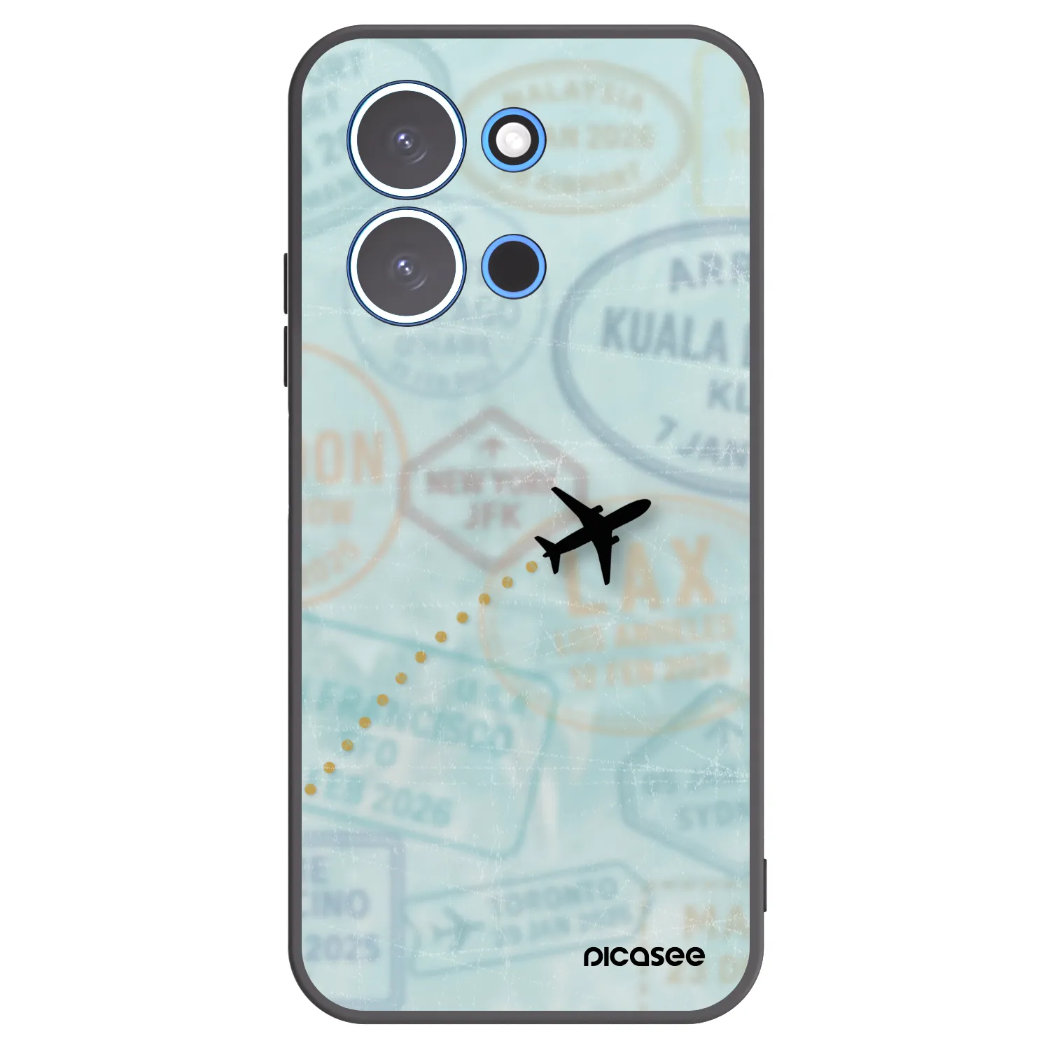 Picasee silikonowe czarne etui na Xiaomi Redmi 15C 4G - FLIGHT PATH