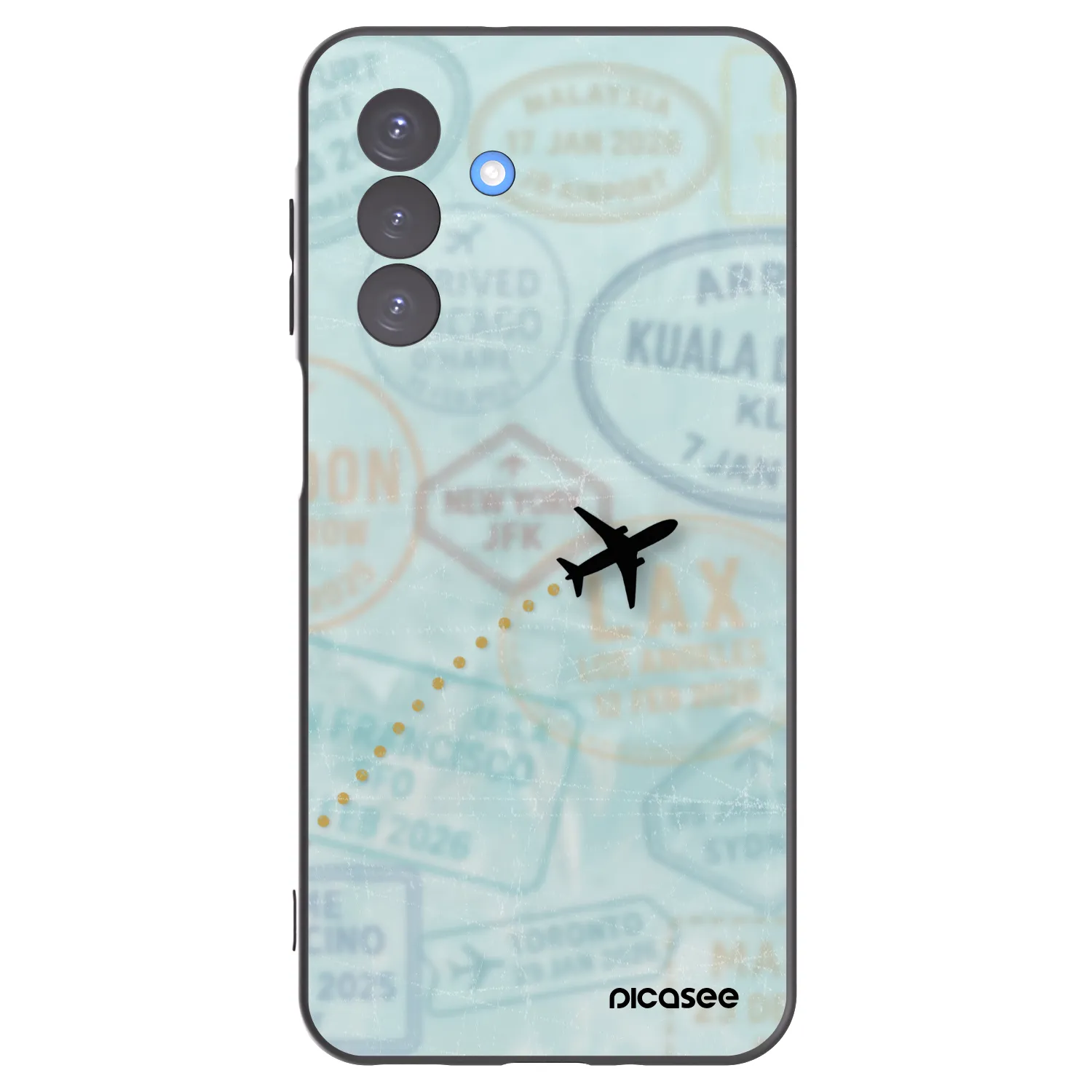 Picasee silikonowe czarne etui na Samsung Galaxy A17 5G - FLIGHT PATH