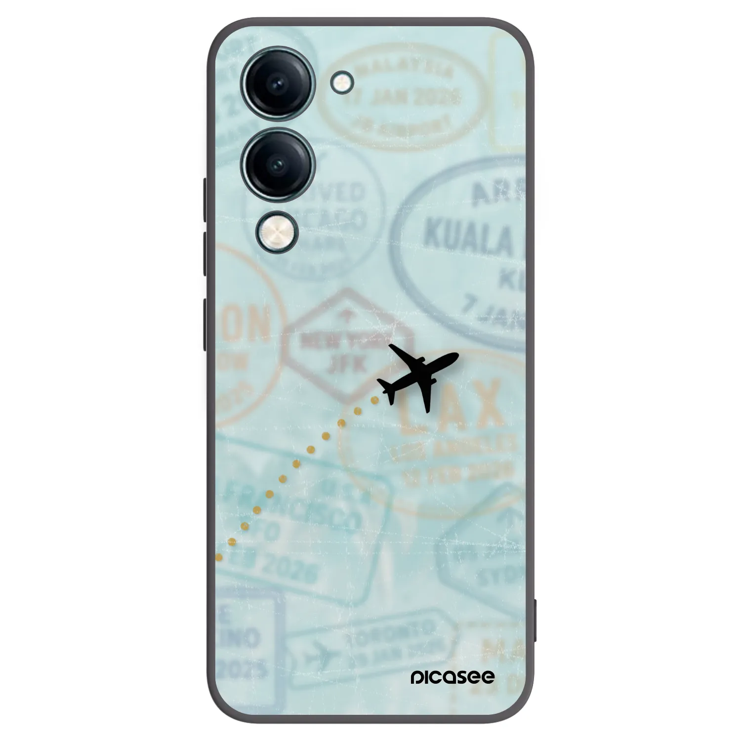 Picasee silikonowe czarne etui na Vivo Y29s 5G - FLIGHT PATH