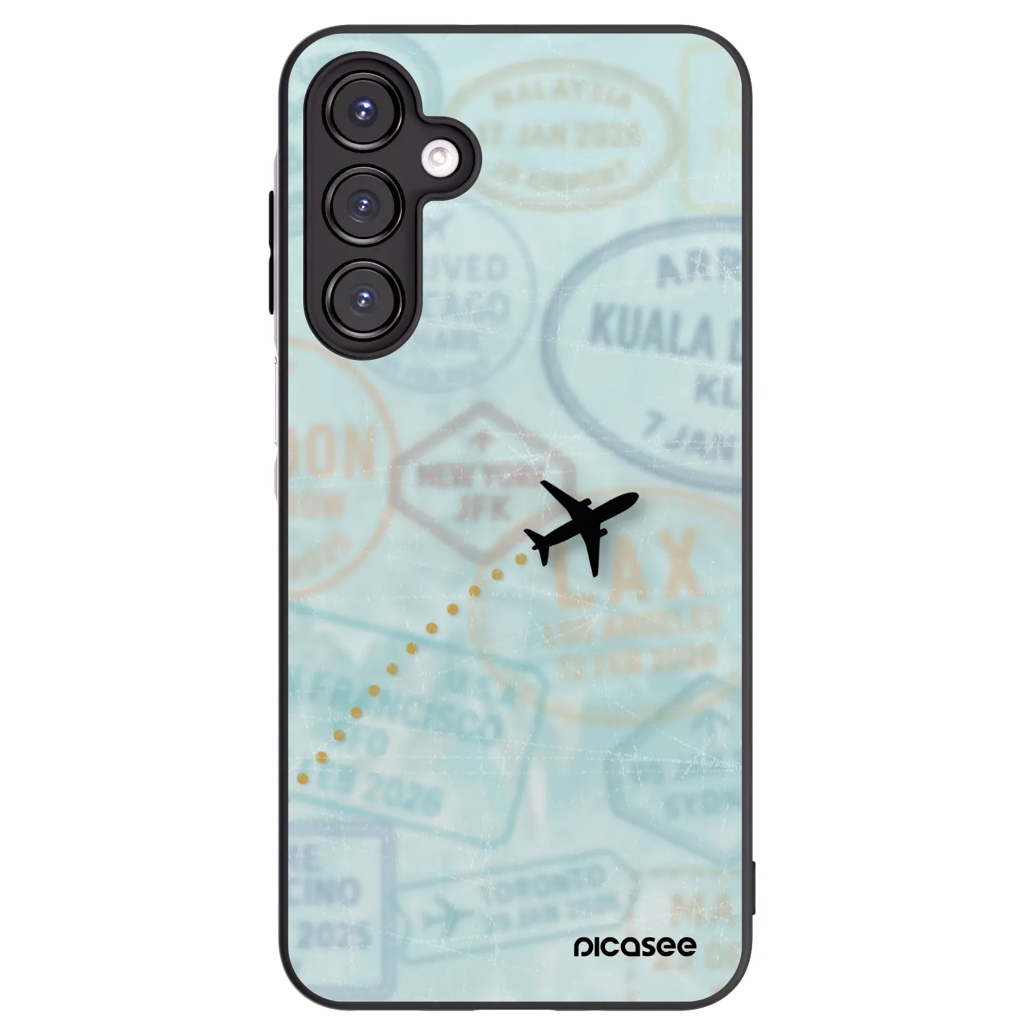 Picasee silikonowe czarne etui na Samsung Galaxy A16 4G - FLIGHT PATH