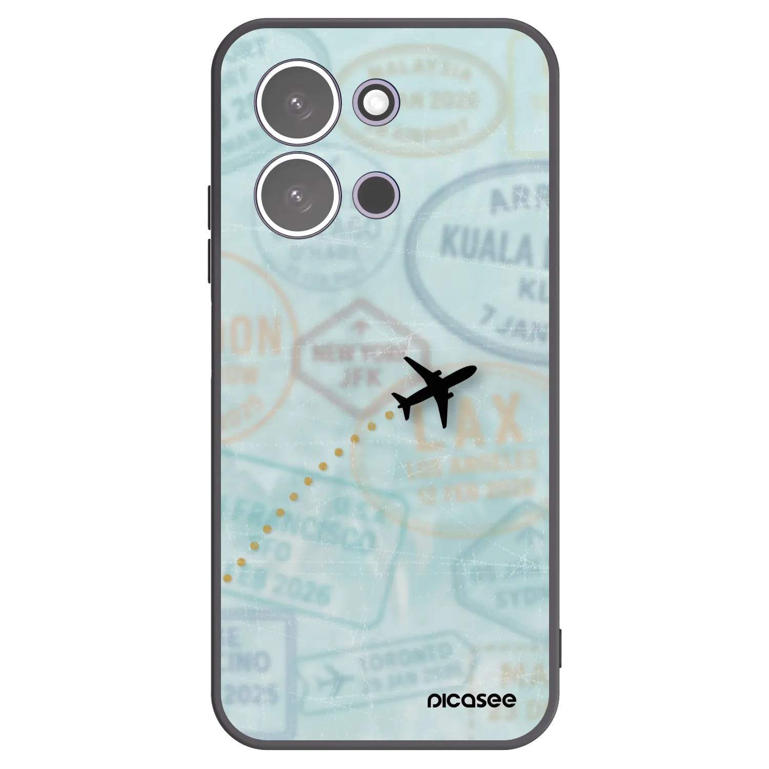Picasee silikonowe czarne etui na Xiaomi Redmi 15C 5G - FLIGHT PATH