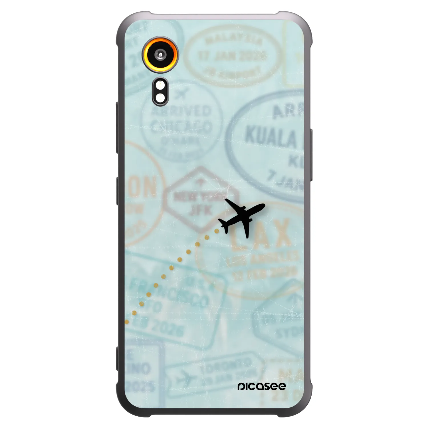 Picasee silikonowe czarne etui na Samsung Galaxy Xcover 7 - FLIGHT PATH