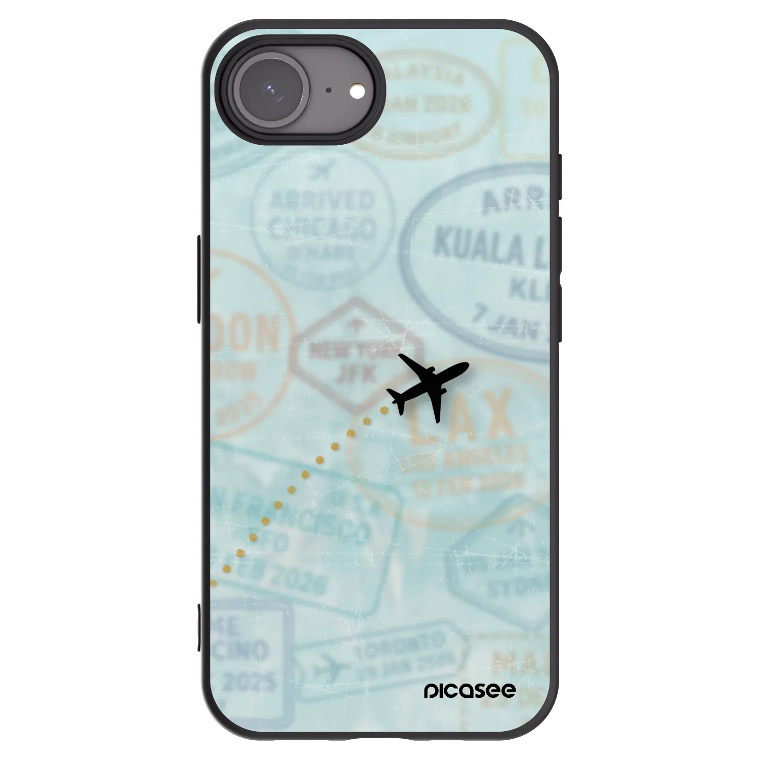 Picasee silikonowe czarne etui na Apple iPhone 17e - FLIGHT PATH