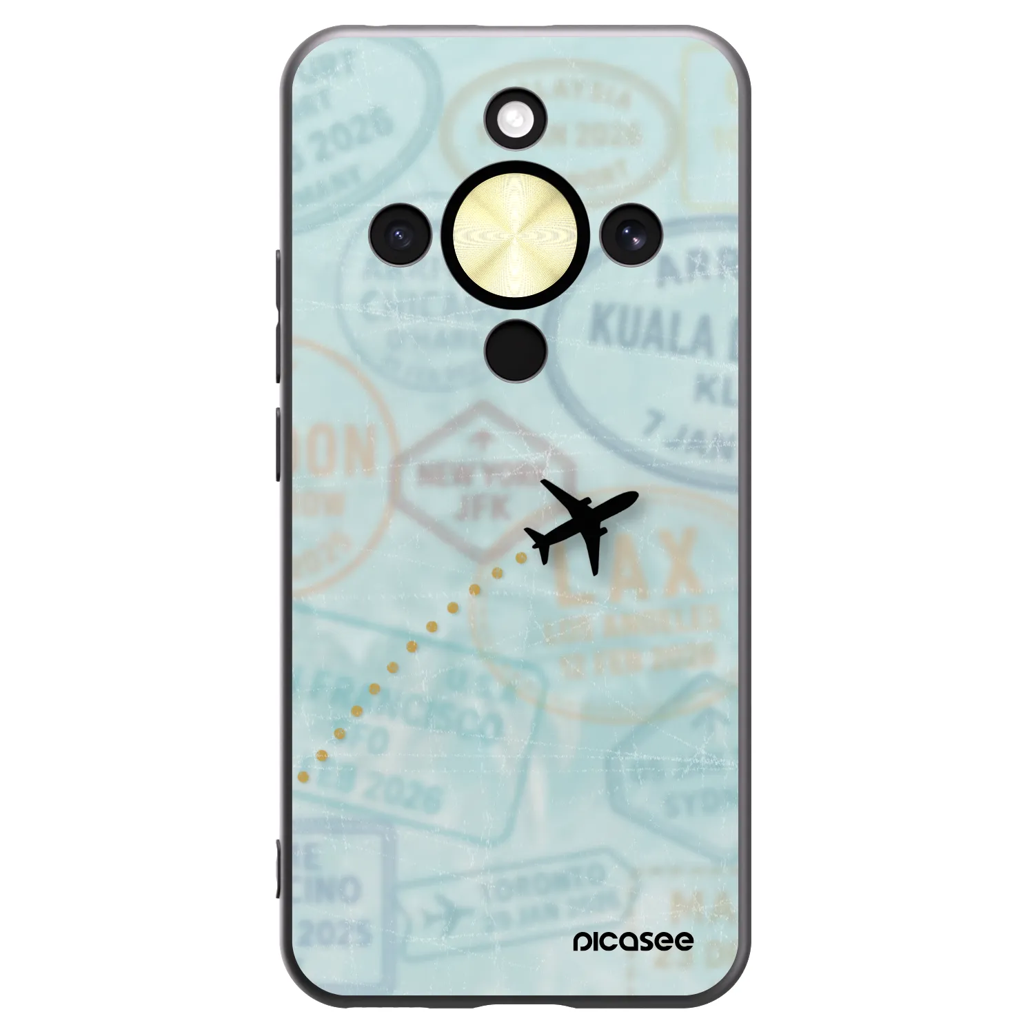 Picasee silikonowe czarne etui na Honor Magic8 Lite 5G - FLIGHT PATH