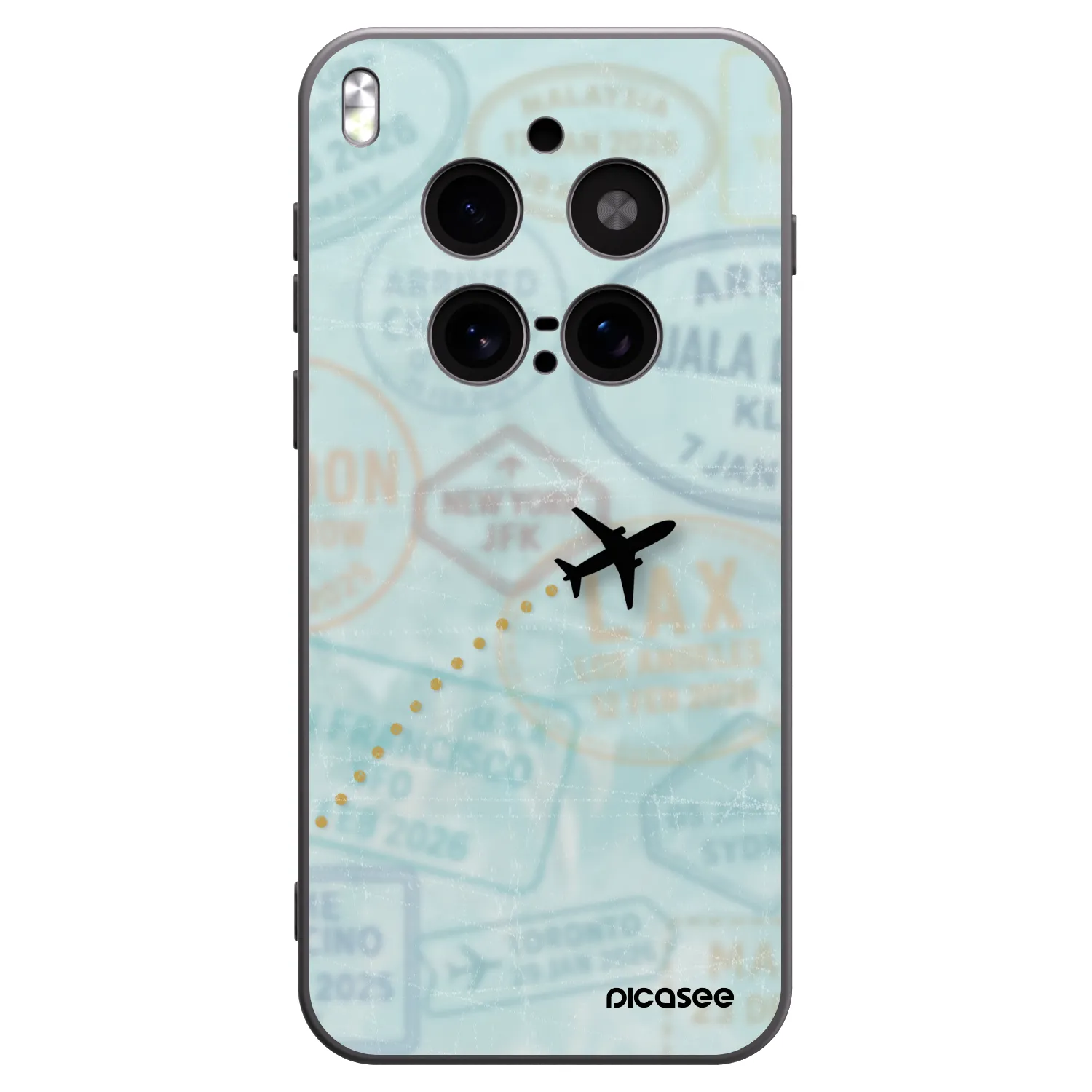 Picasee silikonowe czarne etui na Vivo X300 Pro - FLIGHT PATH