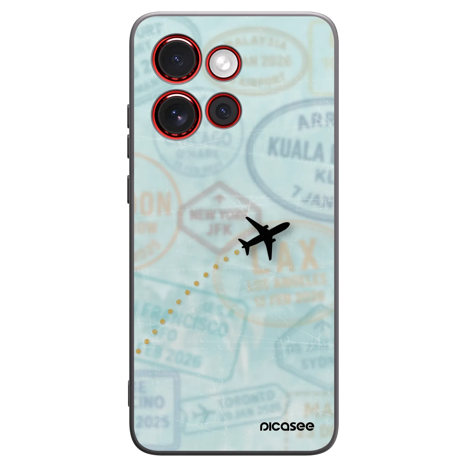 Picasee silikonowe czarne etui na Motorola Edge 60 Neo 5G - FLIGHT PATH