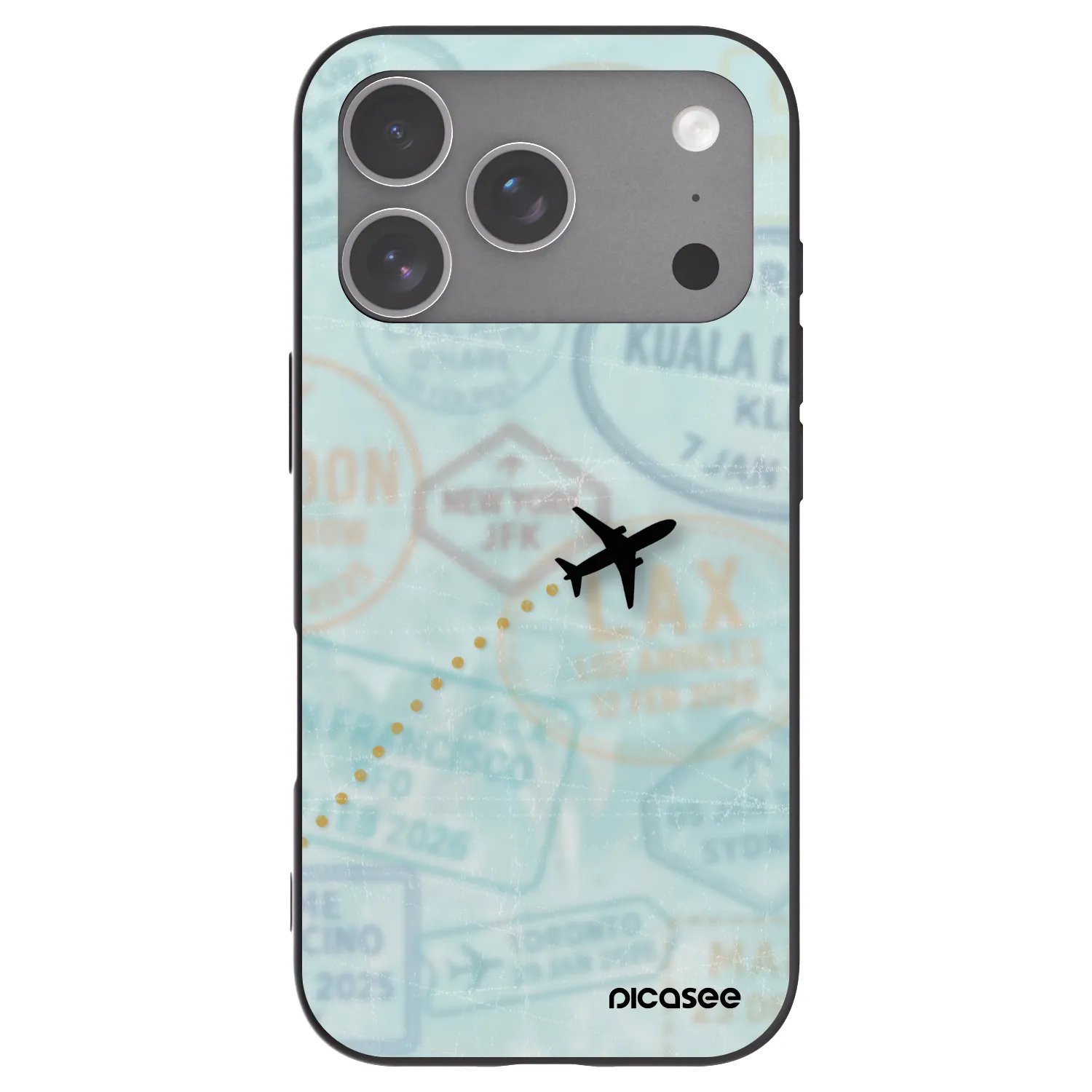 Picasee silikonowe czarne etui na Apple iPhone 18 Pro - FLIGHT PATH