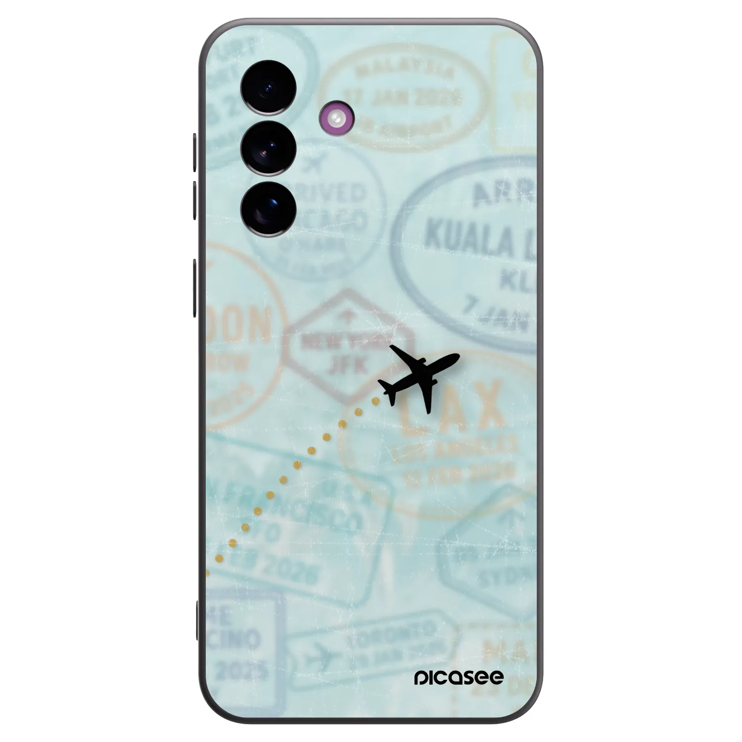 Picasee silikonowe czarne etui na Samsung Galaxy A37 - FLIGHT PATH
