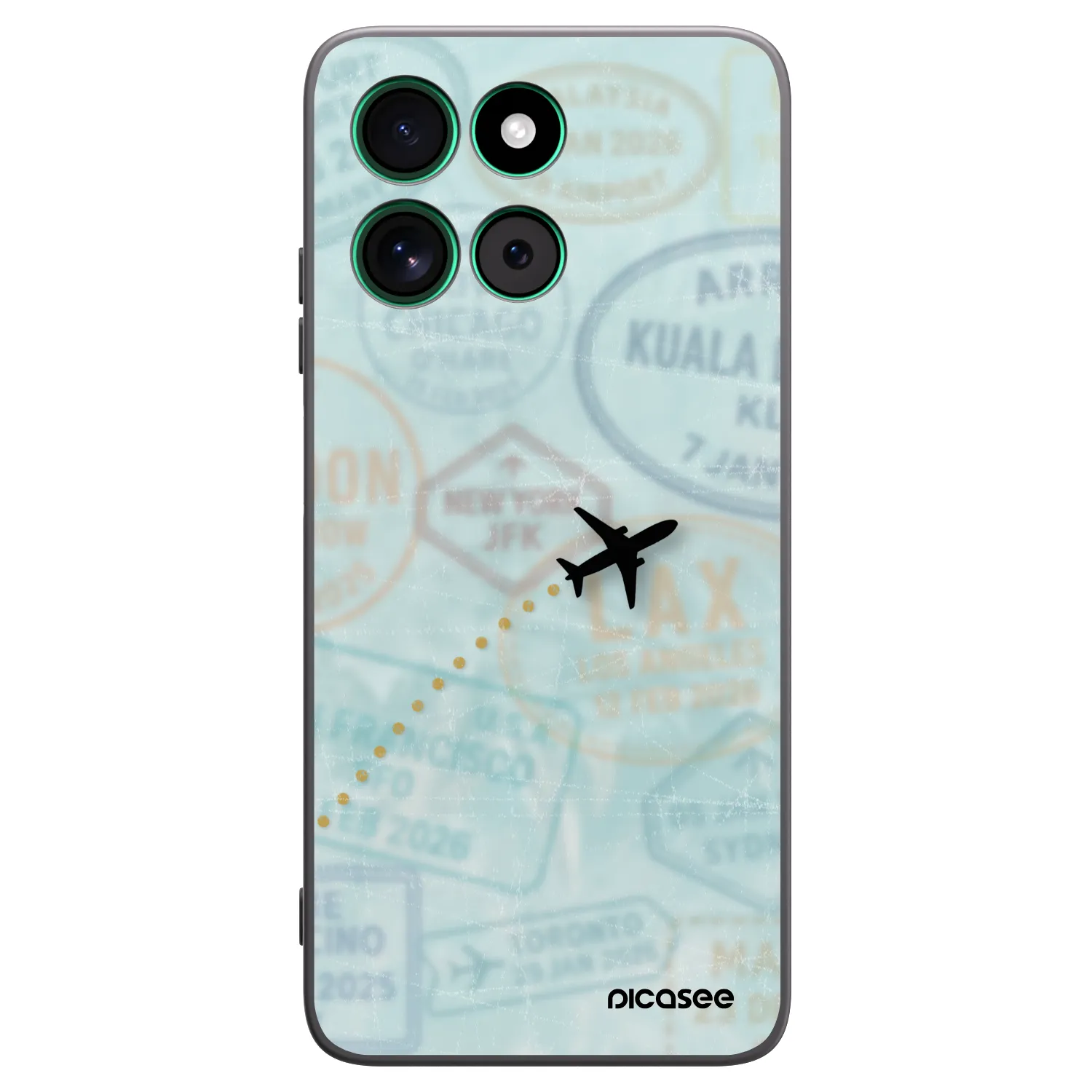 Picasee silikonowe czarne etui na Motorola Moto G57 Power - FLIGHT PATH