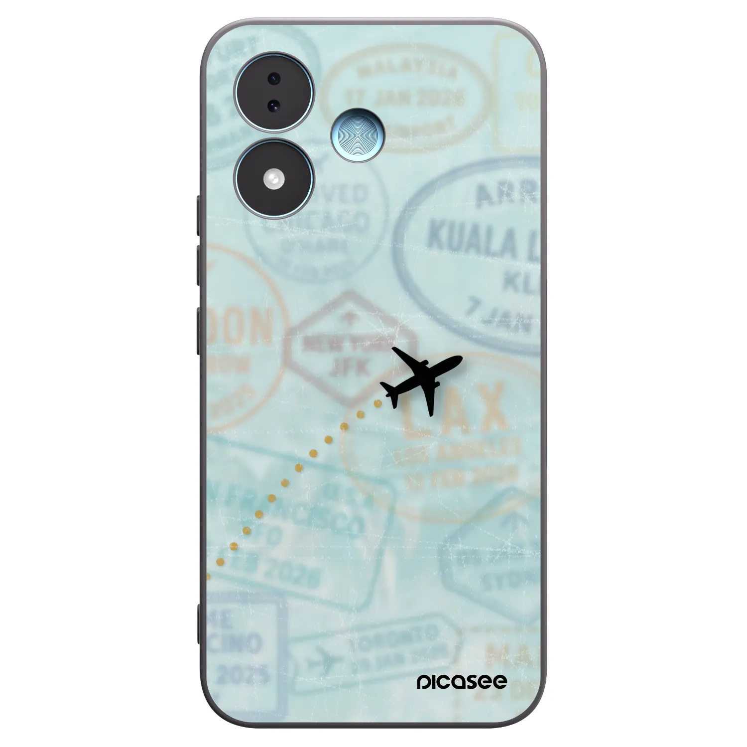 Picasee silikonowe czarne etui na Xiaomi Redmi Note 17 5G - FLIGHT PATH