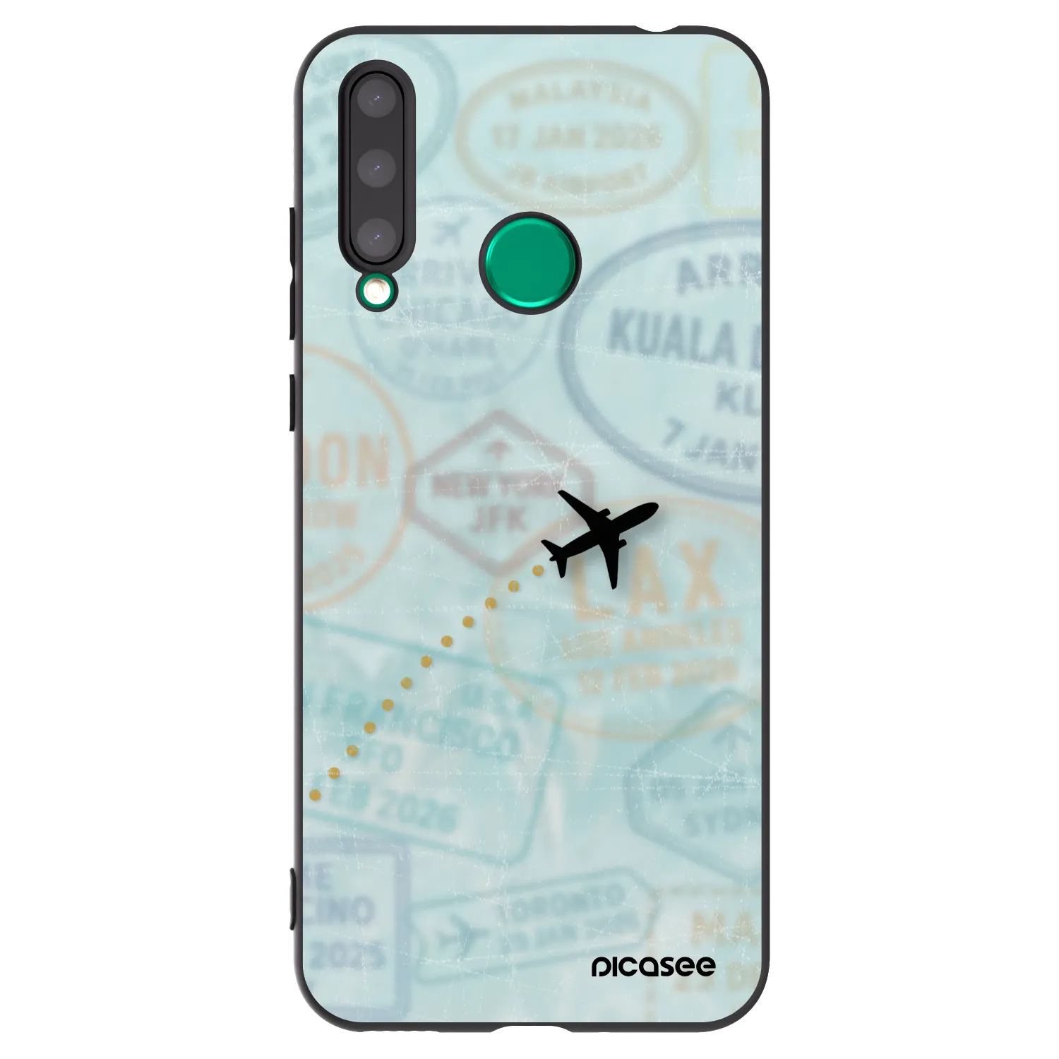 Picasee silikonowe czarne etui na Honor 20 Lite - FLIGHT PATH