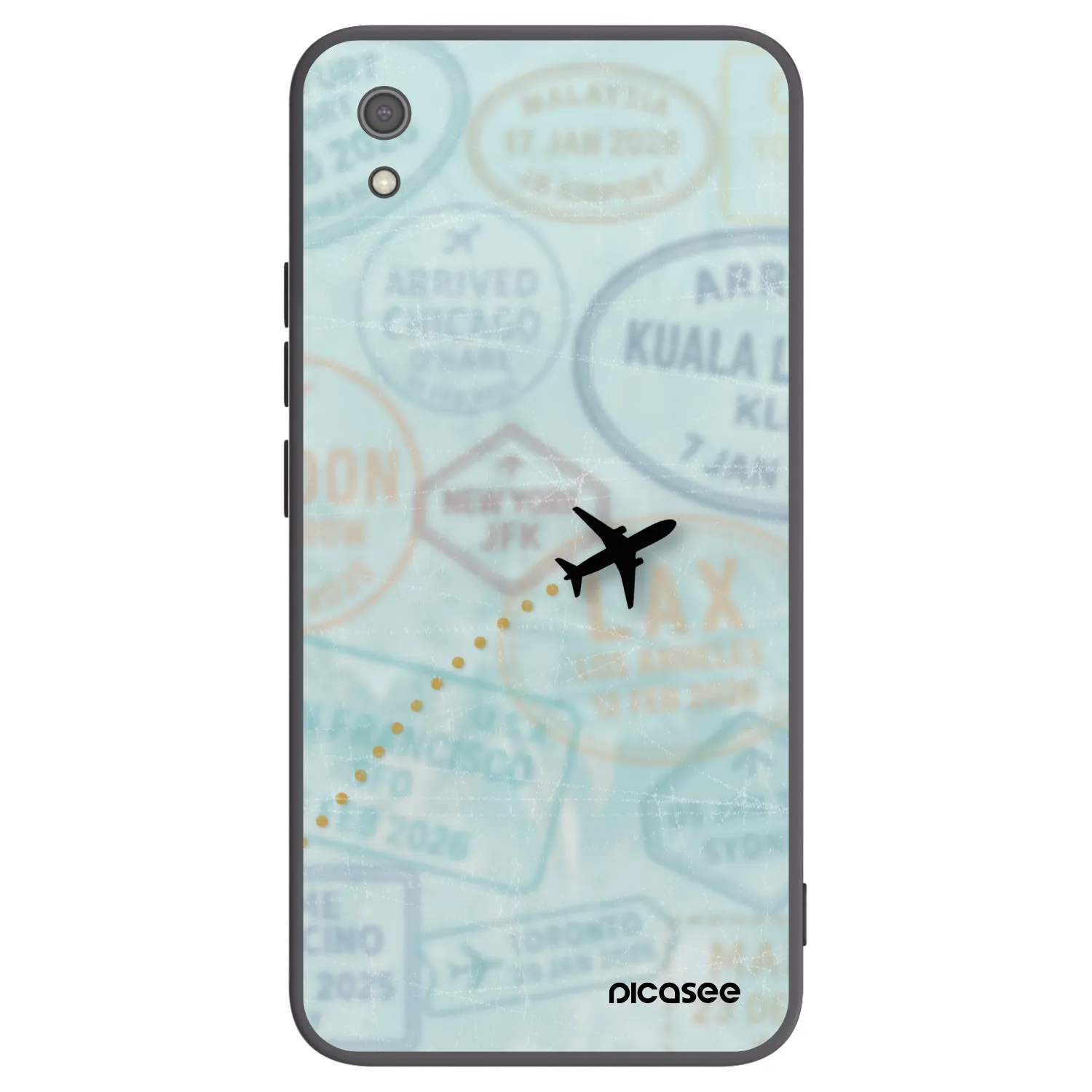 Picasee silikonowe czarne etui na Xiaomi Redmi 7A - FLIGHT PATH