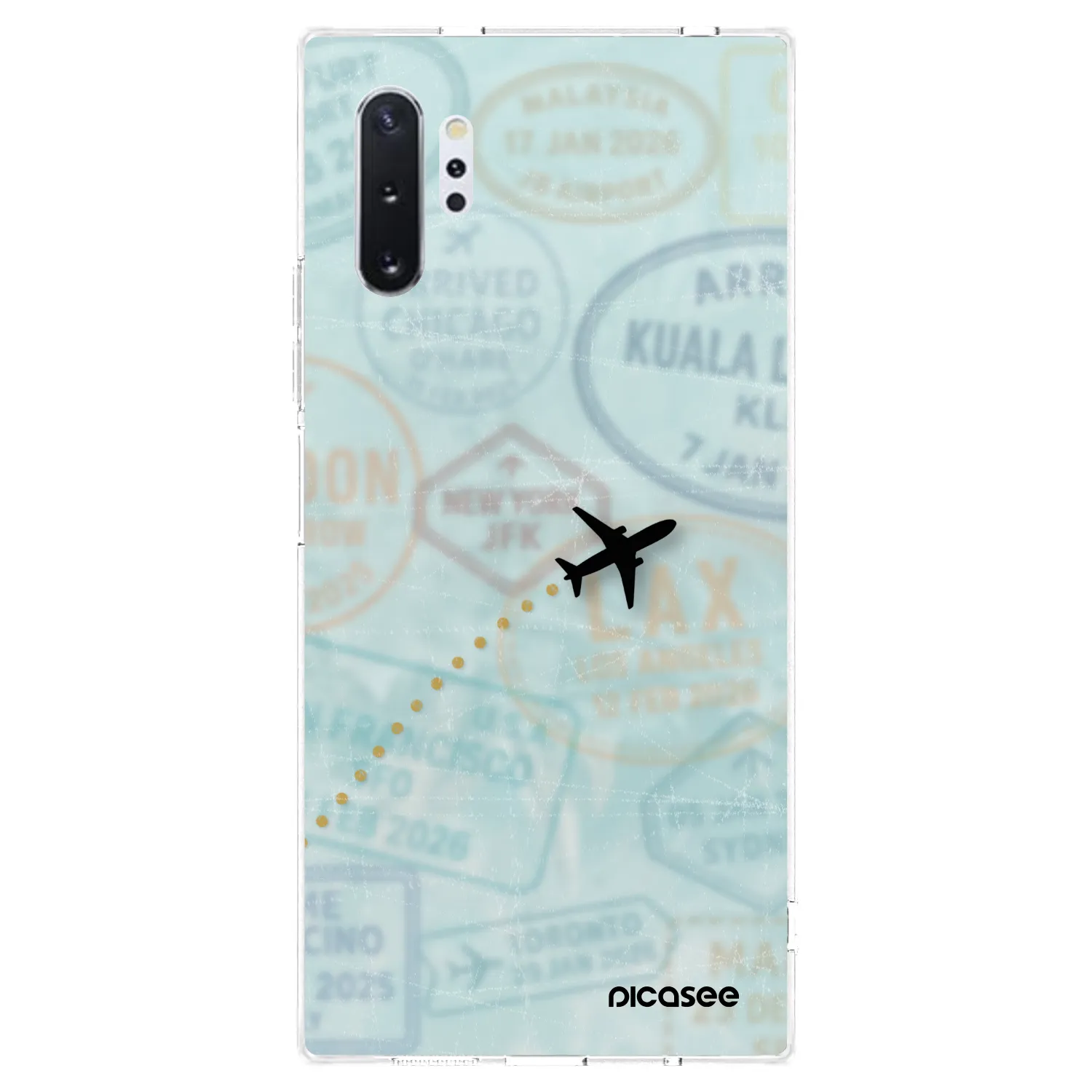 Picasee silikonowe przeźroczyste etui na Samsung Galaxy Note 10+ N975F - FLIGHT PATH