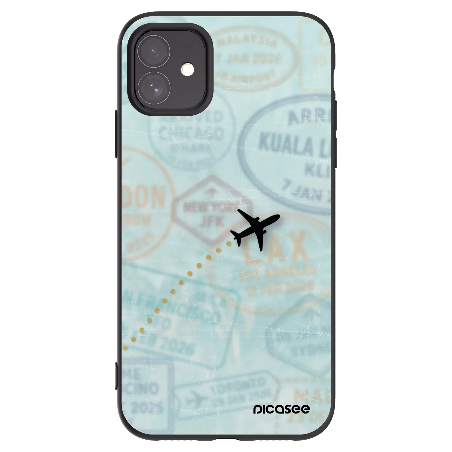 Picasee silikonowe czarne etui na Apple iPhone 11 - FLIGHT PATH