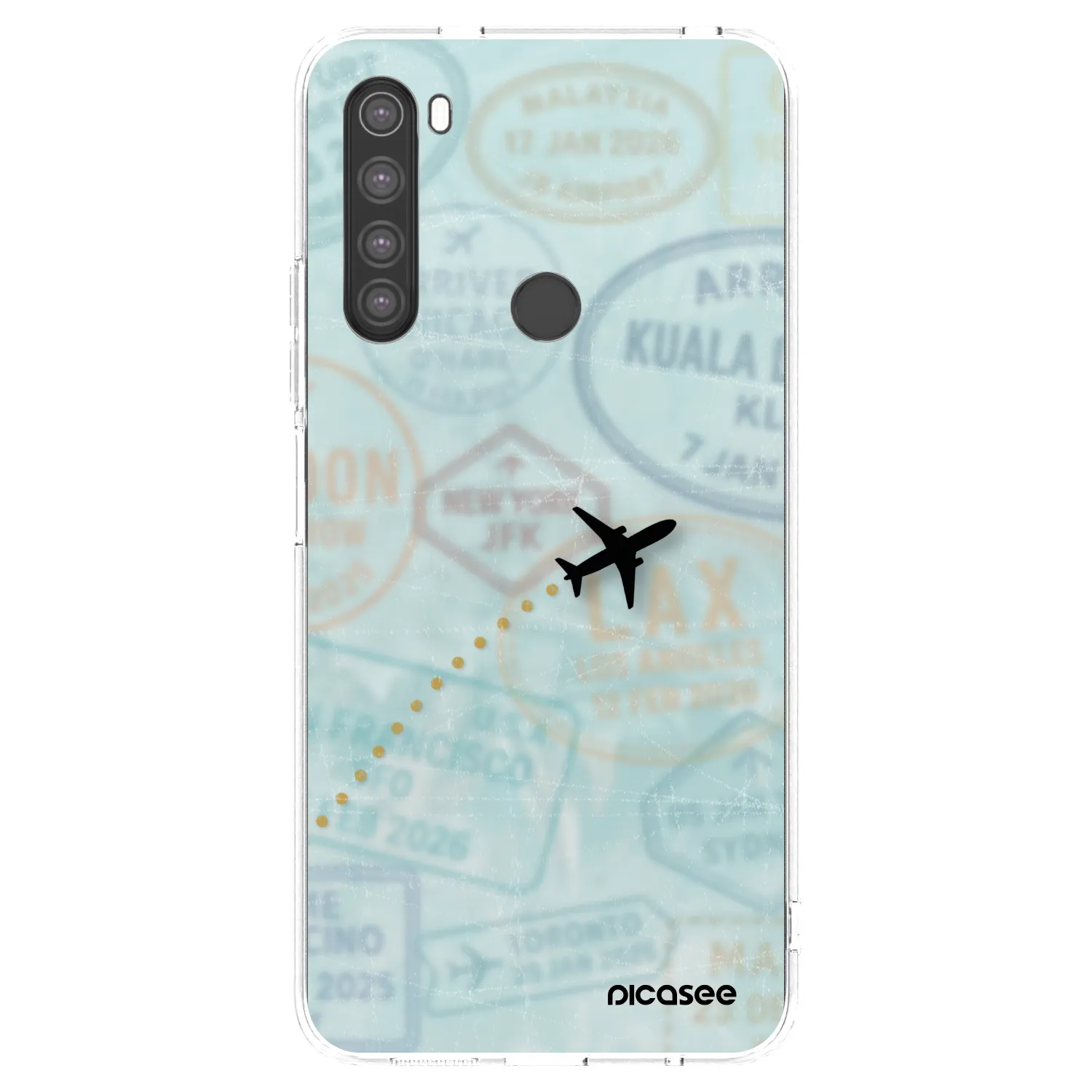 Picasee silikonowe przeźroczyste etui na Xiaomi Redmi Note 8 - FLIGHT PATH