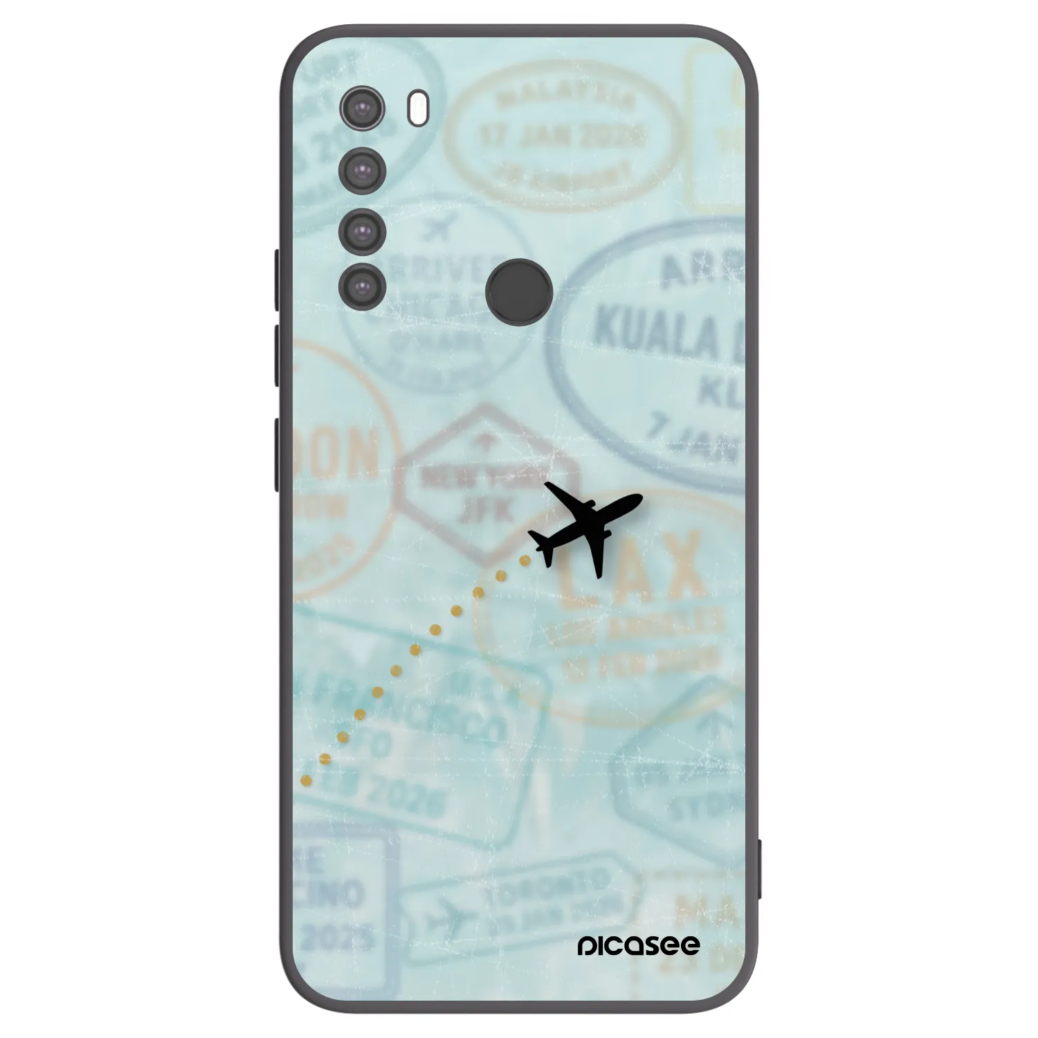 Picasee silikonowe czarne etui na Xiaomi Redmi Note 8 - FLIGHT PATH