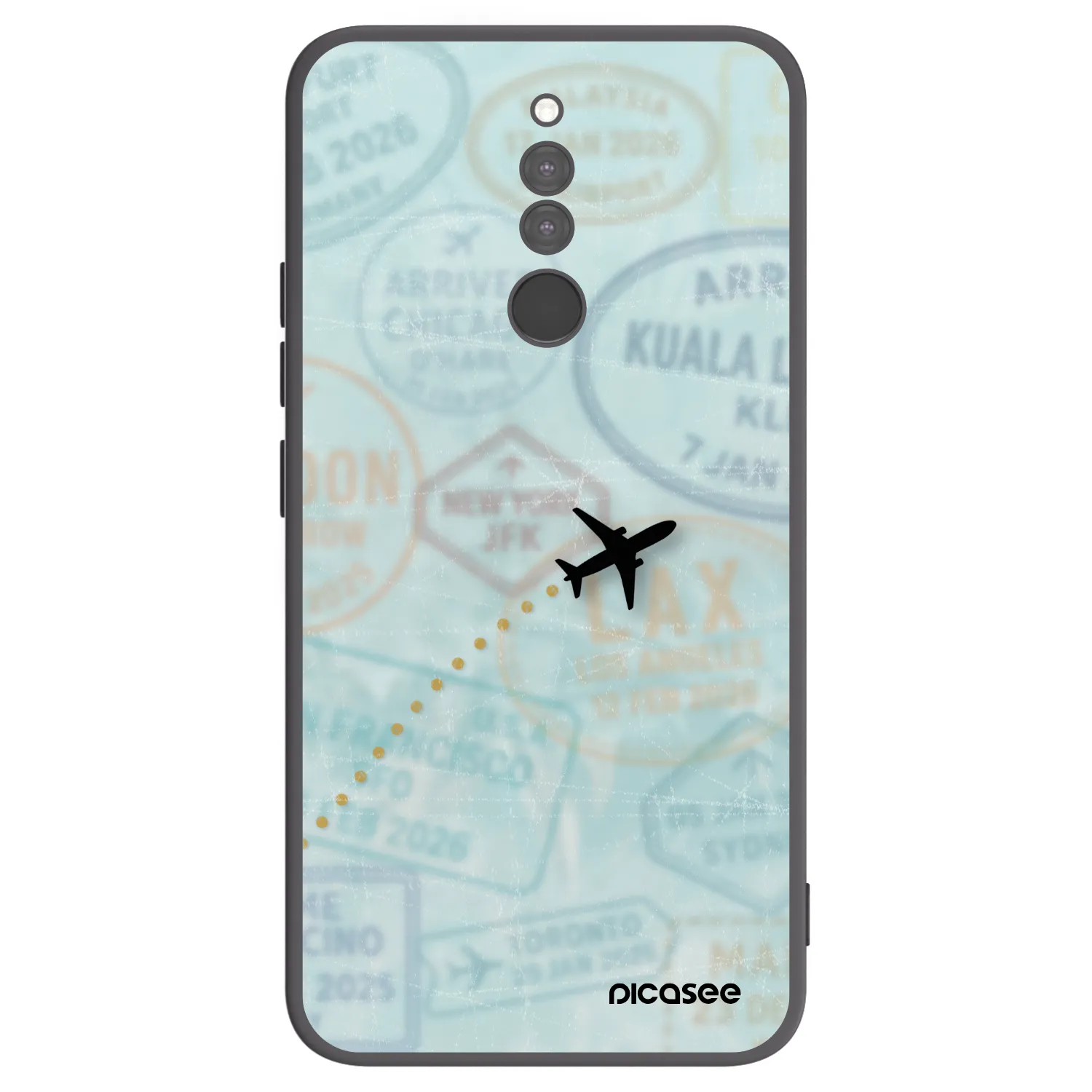 Picasee silikonowe czarne etui na Xiaomi Redmi 8 - FLIGHT PATH