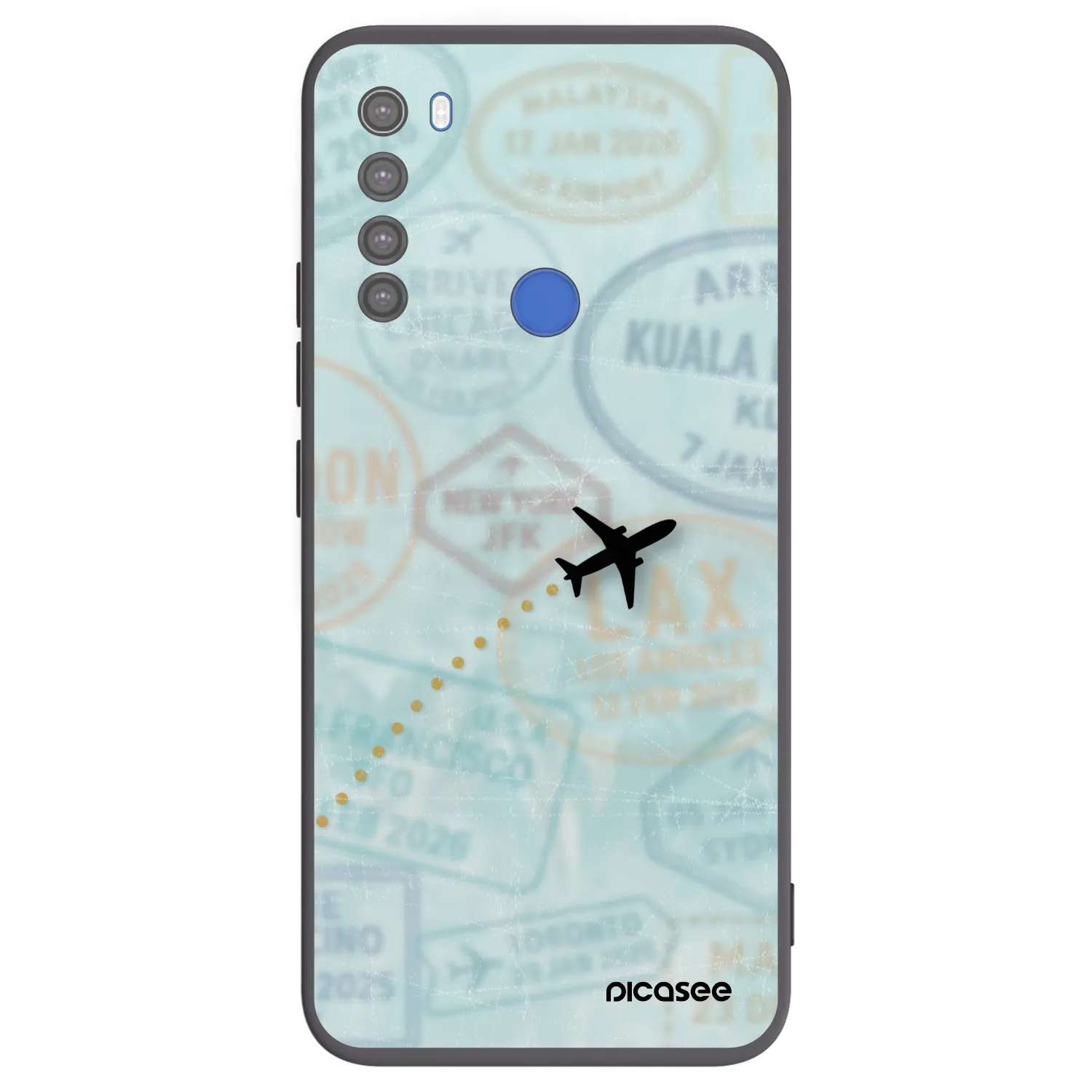 Picasee silikonowe czarne etui na Xiaomi Redmi Note 8T - FLIGHT PATH