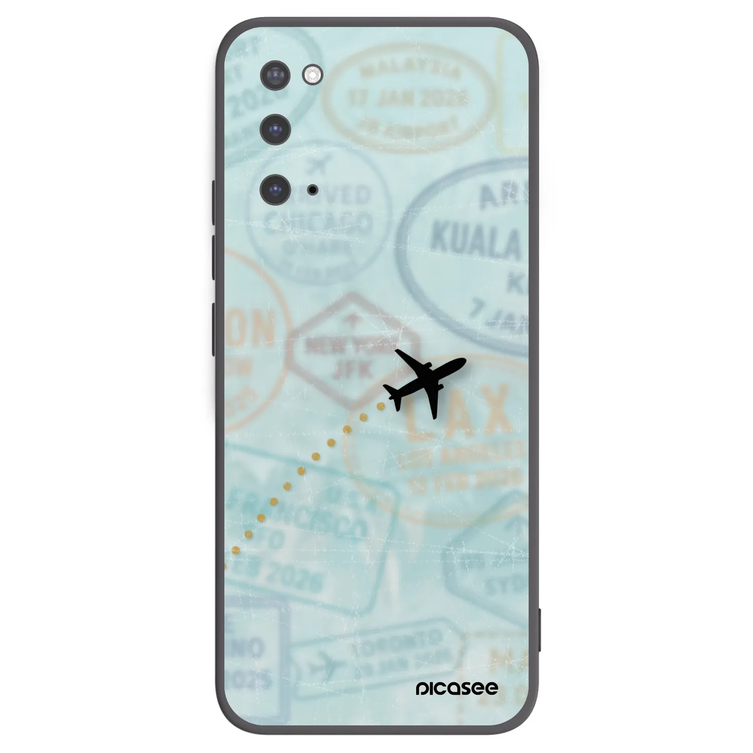 Picasee silikonowe czarne etui na Samsung Galaxy S20 G980F - FLIGHT PATH