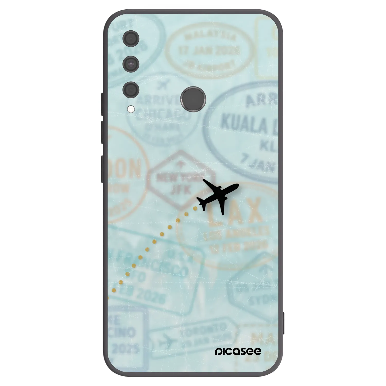 Picasee silikonowe czarne etui na Huawei P40 Lite E - FLIGHT PATH