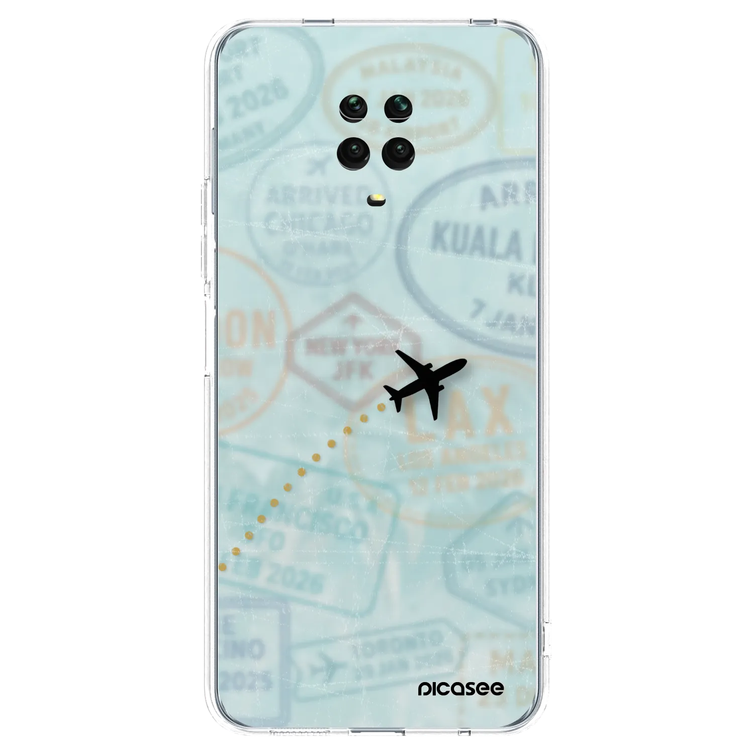Picasee silikonowe przeźroczyste etui na Xiaomi Redmi Note 9 Pro - FLIGHT PATH