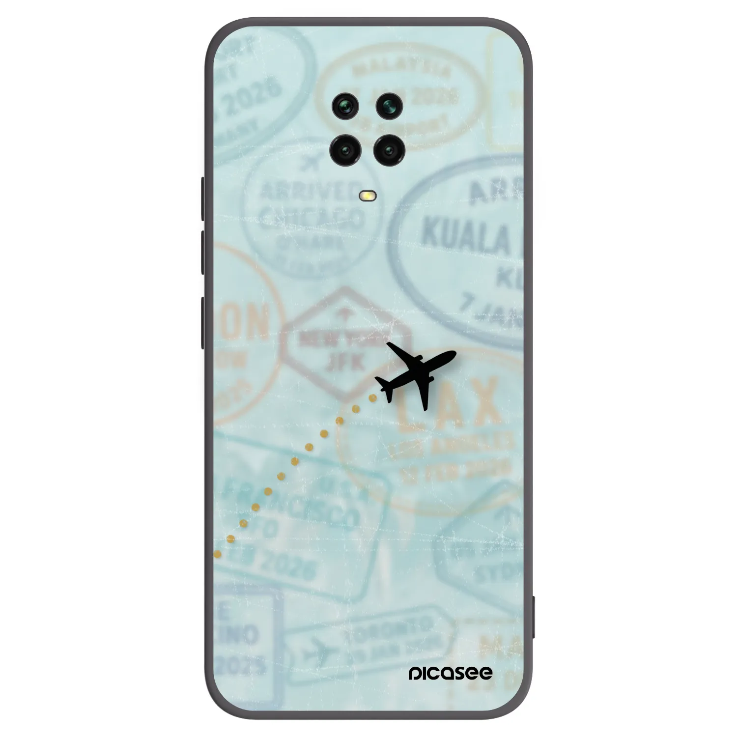 Picasee silikonowe czarne etui na Xiaomi Redmi Note 9S - FLIGHT PATH
