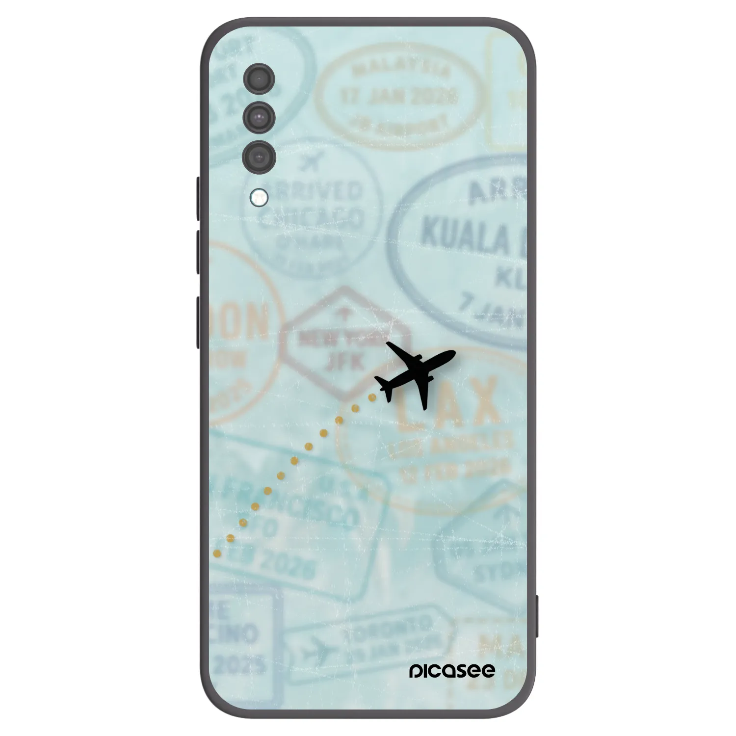 Picasee silikonowe czarne etui na Samsung Galaxy A30s A307F - FLIGHT PATH