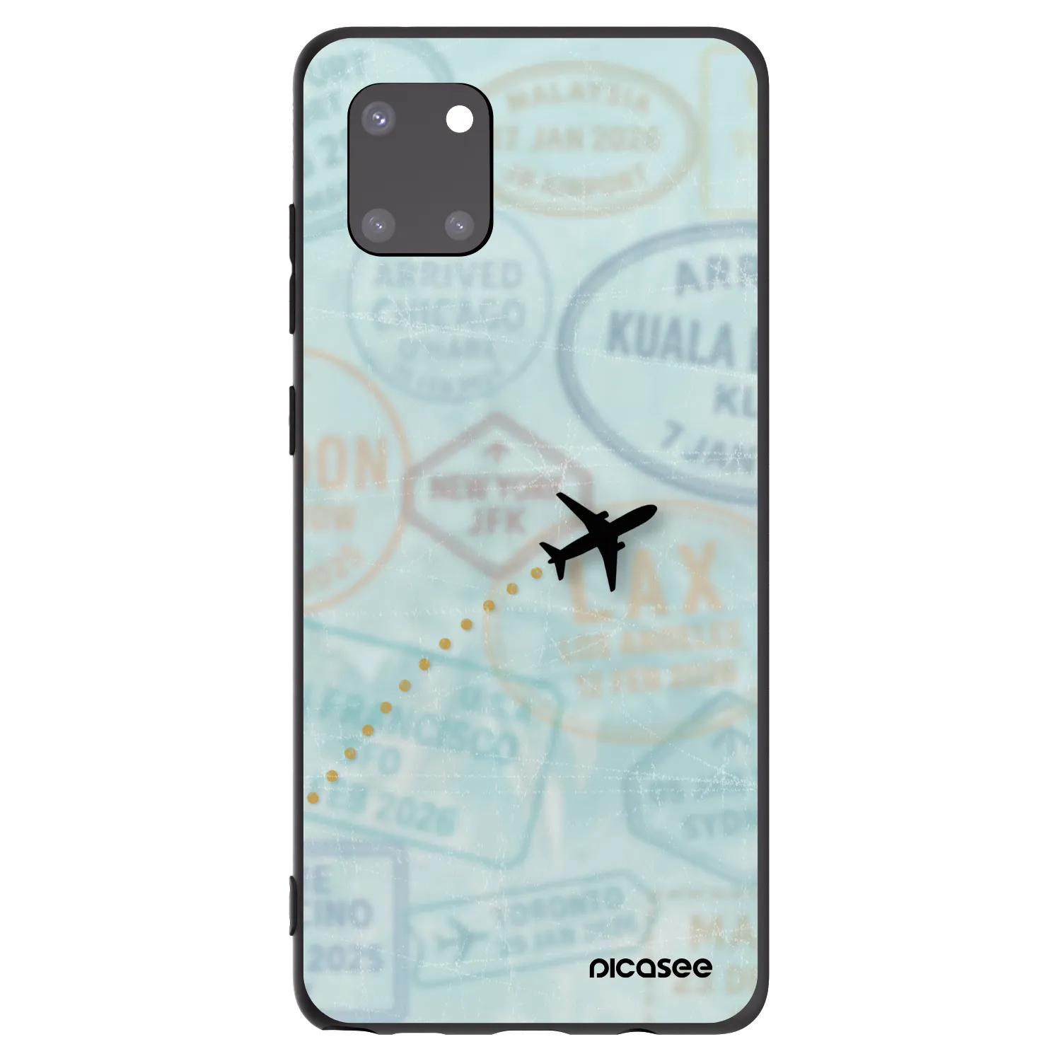 Picasee silikonowe czarne etui na Samsung Galaxy Note 10 Lite N770F - FLIGHT PATH