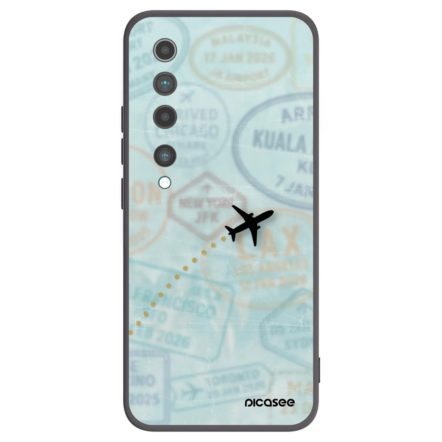 Picasee silikonowe czarne etui na Xiaomi Mi 10 - FLIGHT PATH